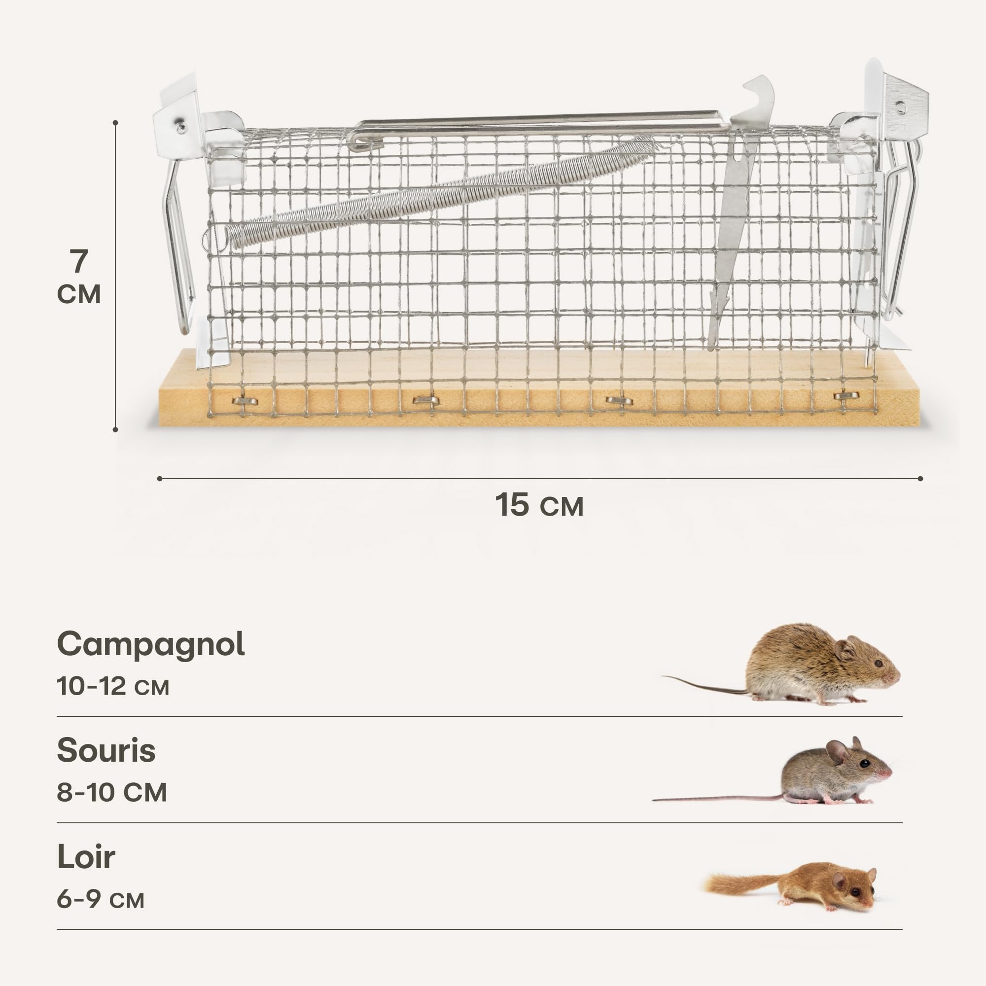 Praknu Piège à Souris Vivant - 4 Pièces - Respectueux des Animaux - Réutilisable - Fabriqué à Partir de Bois FSC® Écologique - Prêt à l'emplo