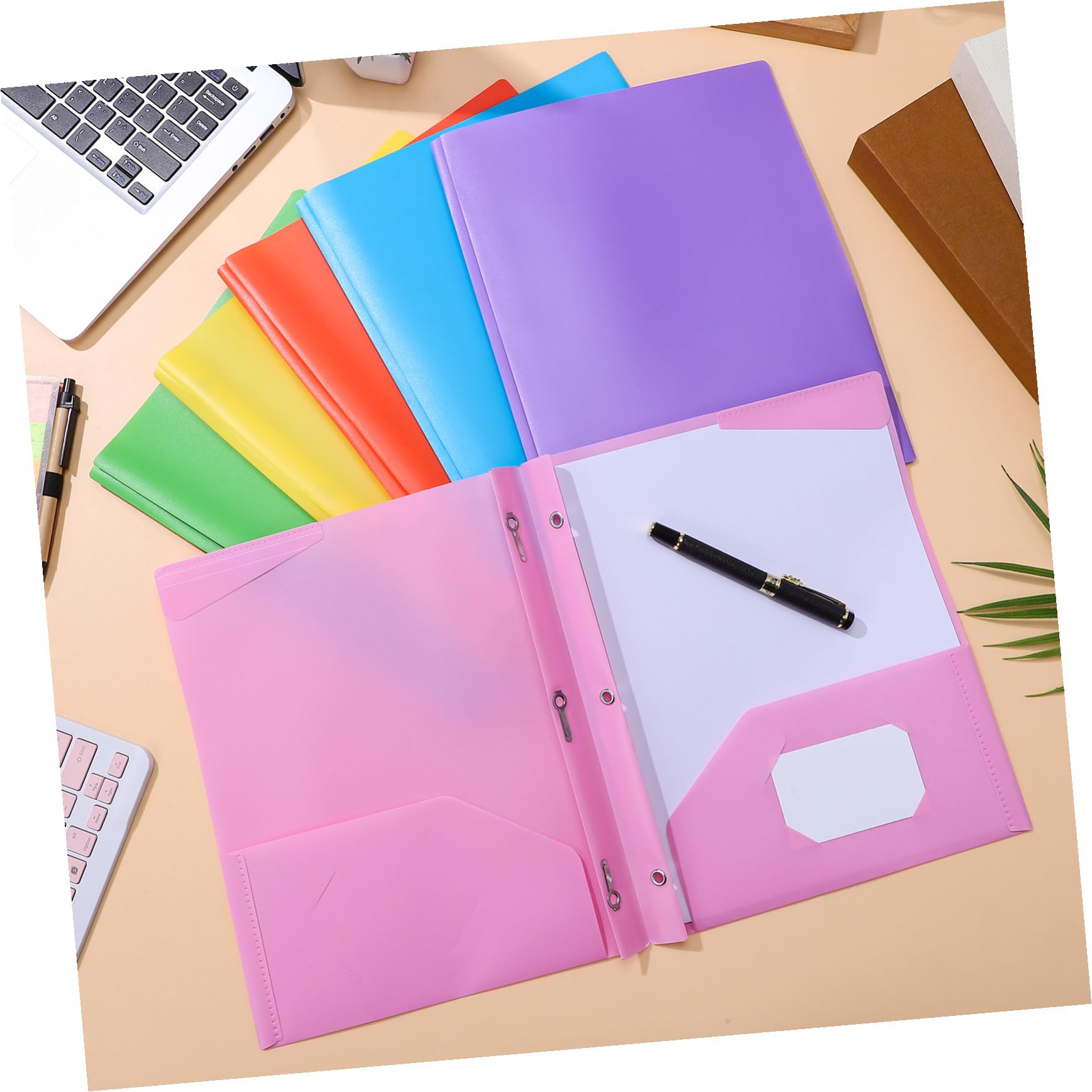 9stücke Ordner mit Fächern Aktenordner aus Kunststoff Dokumentenordner für Büro und Schule Mehrfachhefter mit Taschen Schnellhefter für Organisation