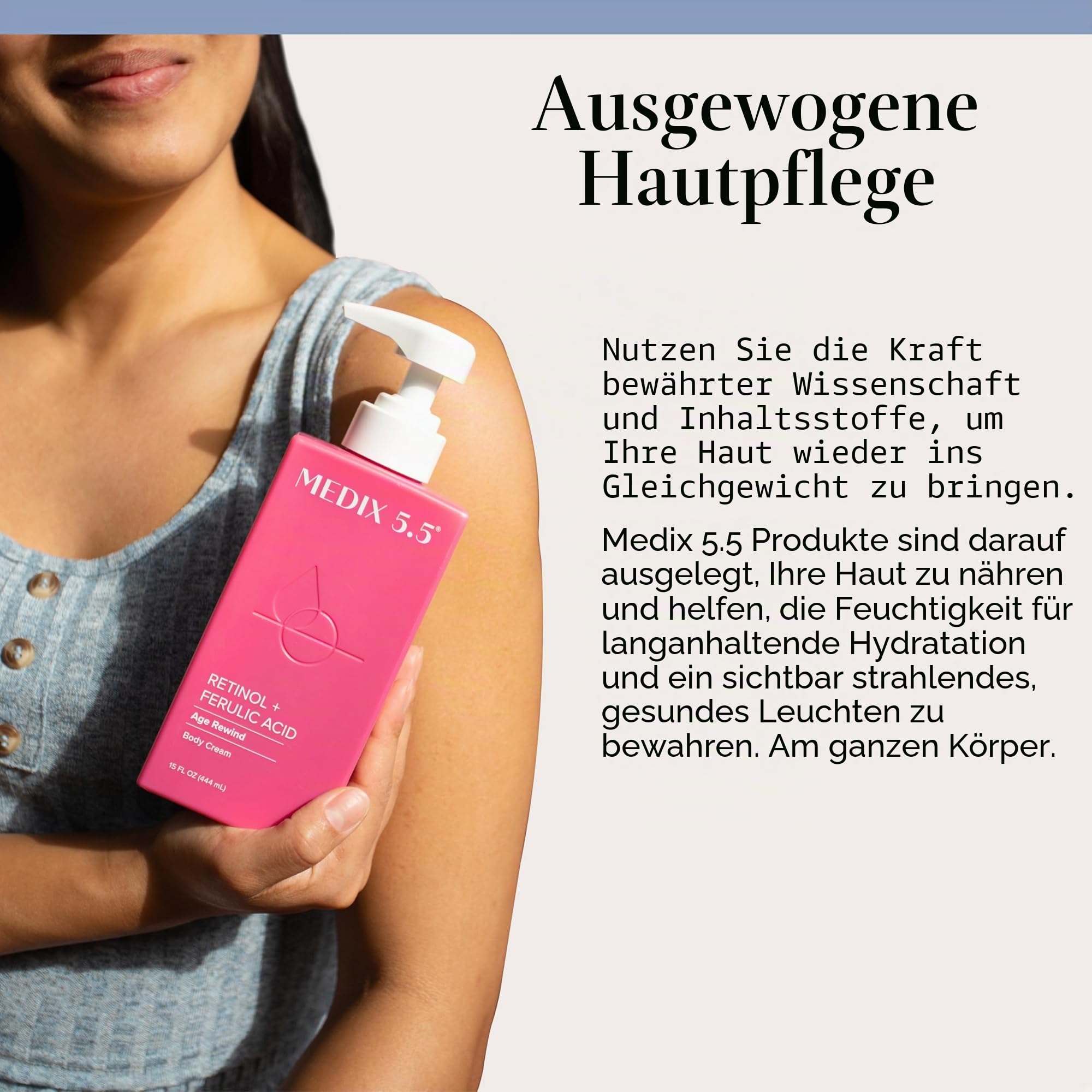 Medix 5.5 - Retinol-Körpercreme + Vitamin C Lotion, Anti-Falten, schlaffe und faltige Haut, Vitamin C Creme