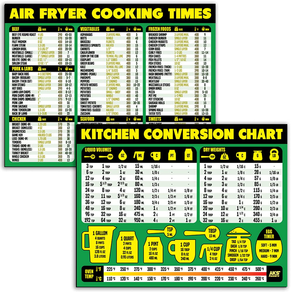 Buy Air Fryer Cooking Times and Kitchen Conversion Chart