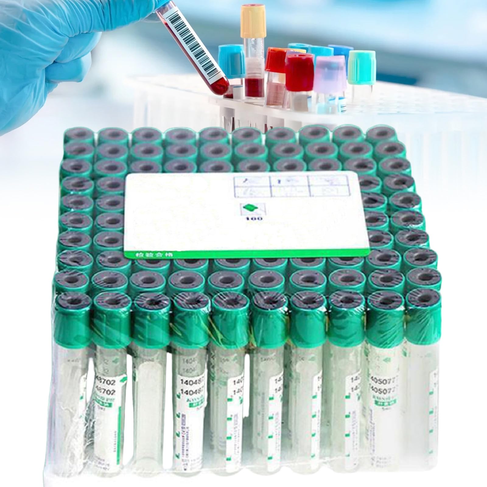 Tubos de extracción de Sangre al vacío para centrífuga - 100 Tubos de ensayo de Vidrio Pet para centrífuga de Laboratorio, Tubos de extracción de Sangre al vacío compatibles.