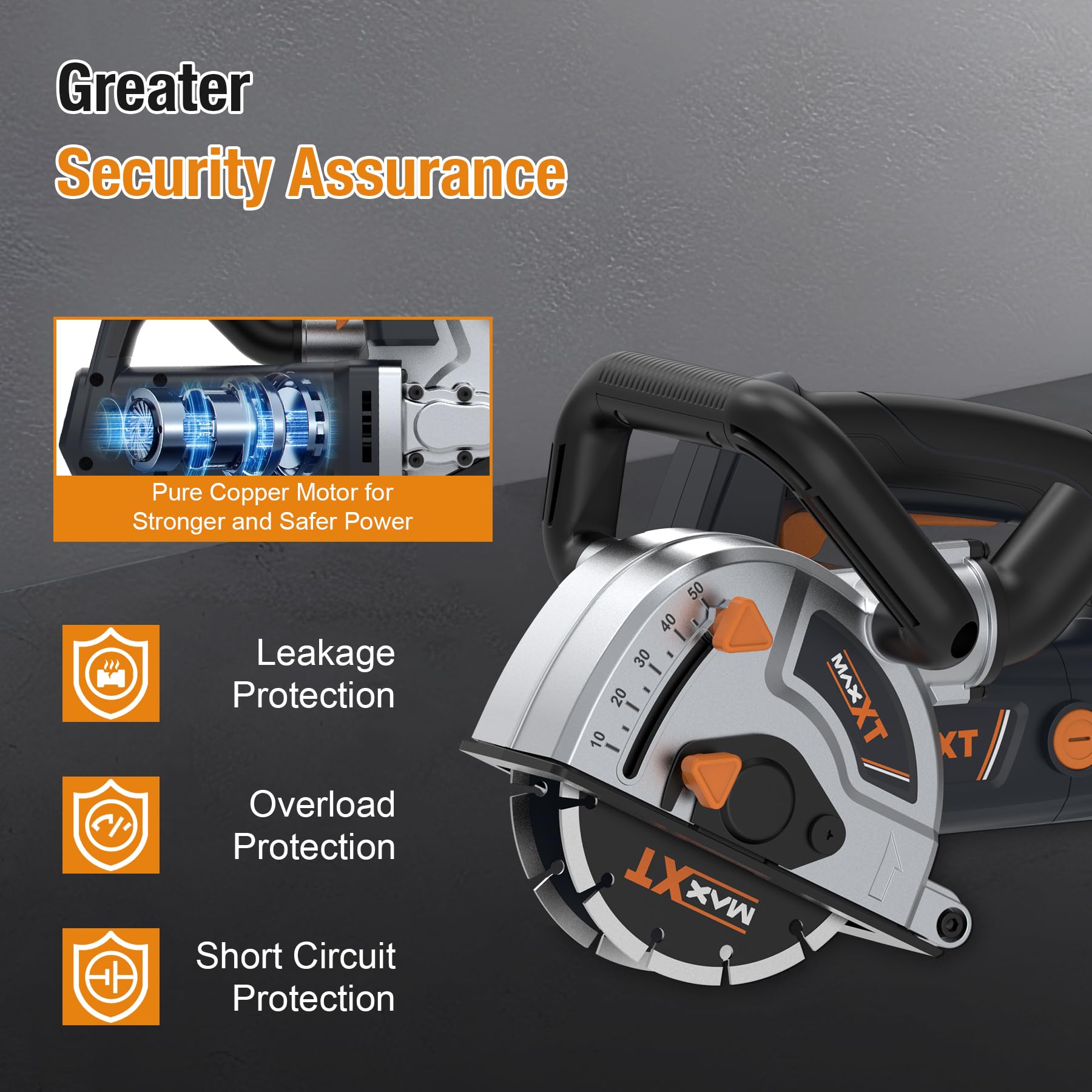 MAXXT Fresadora Eléctrica 1700W, 150mm, Profundidad de Corte 10-50mm, Arranque Suave, Compatible con Aspiradora