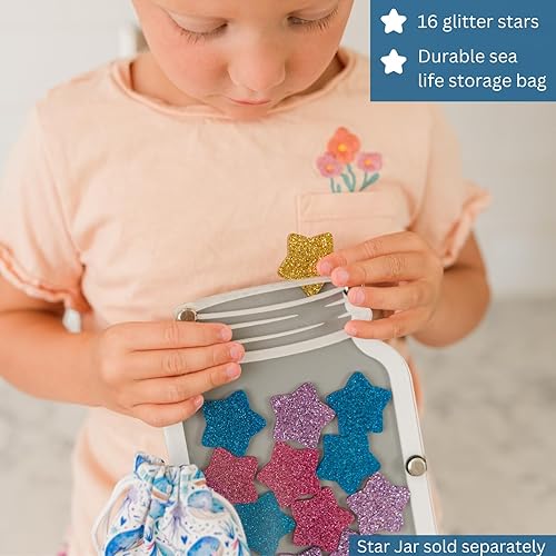 Miniatura 3 de Estrellas acrílicas para tarro de estrellas (vida marina (estrellas de purpurina azul, rosa y púrpura))