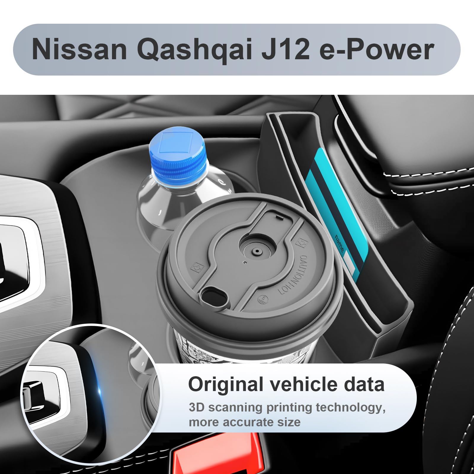 GAFAT Compatibel met Nissan Qashqai J12 e-Power/X-Trail T33 2023 2024 2025 Zonnebrilhouder Brillenkoker, Qashqai e-Power 2024 Opbergdoos Organizer, Qashqai J12 Accessoires (Zwart