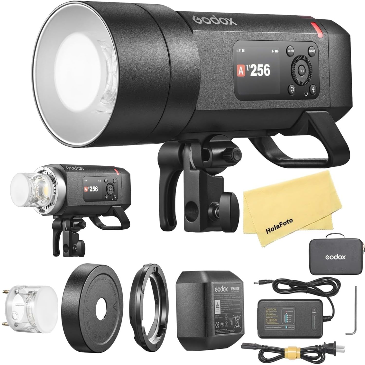 GODOX AD400 Pro II AD400Pro II AD400ProII 2.4G TTL 1/8000 HSS 400Ws Outdoor Flash,21.6V/2600mAh Battery,0.01~1s Recycle,460 Full Power Flashes,for Canon Sony Nikon Fuji Olympus Panasonic Etc Cameras