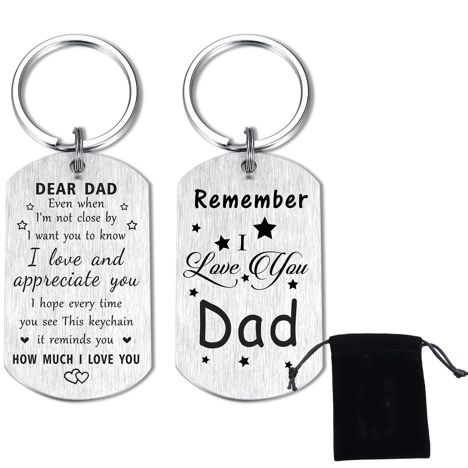 Yunvisty FatherS Day Dad Gifts Keychain Black Flannel Bag For Dad From Daughter Son, Dad Birthday Gift Drive Safe Keychain For Him Father Papa Gifts From Gift Father'S Day For Husband From Wife