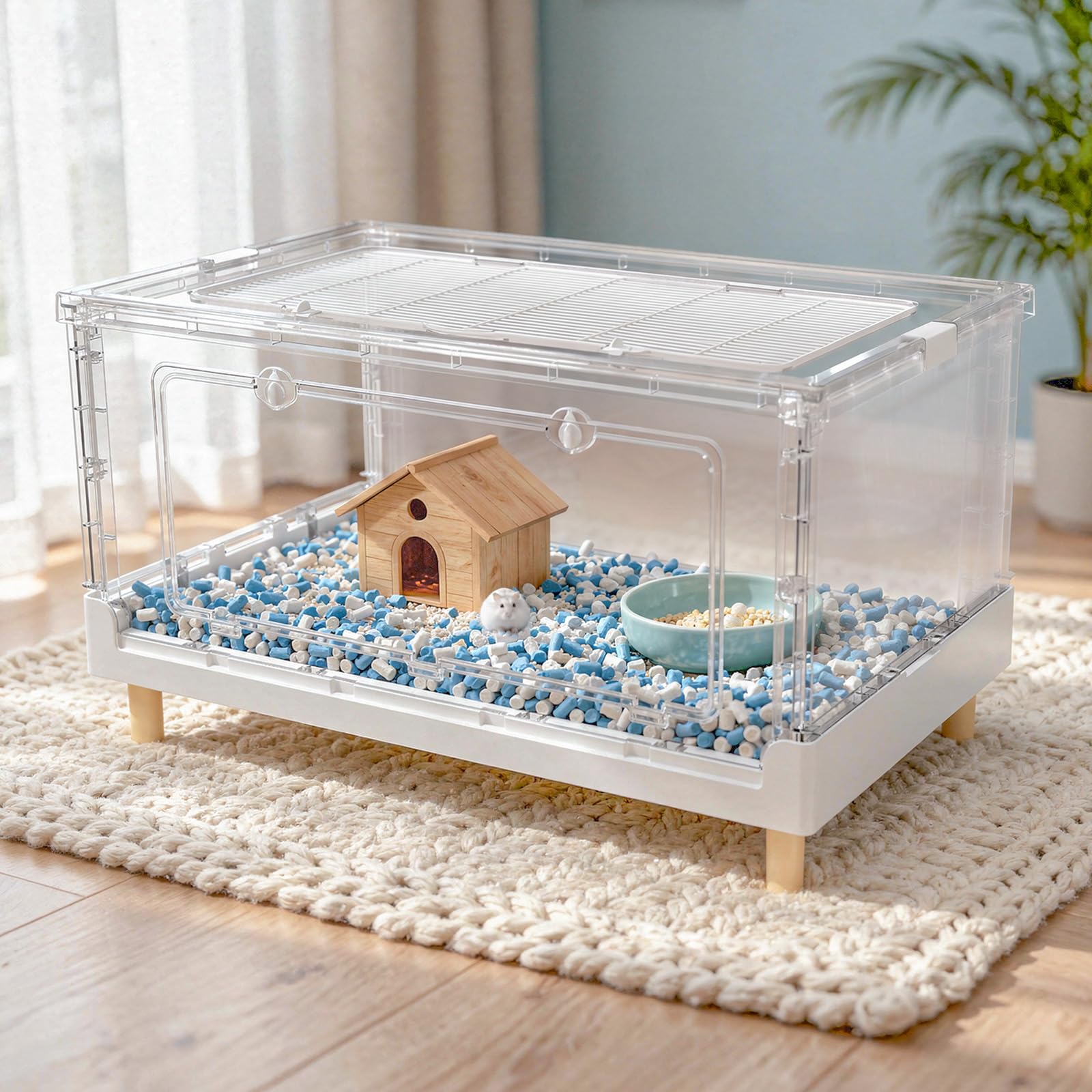 Amazon | MCHNHUA ハムスターケージ 70cm 一体型折り畳み 3面全景