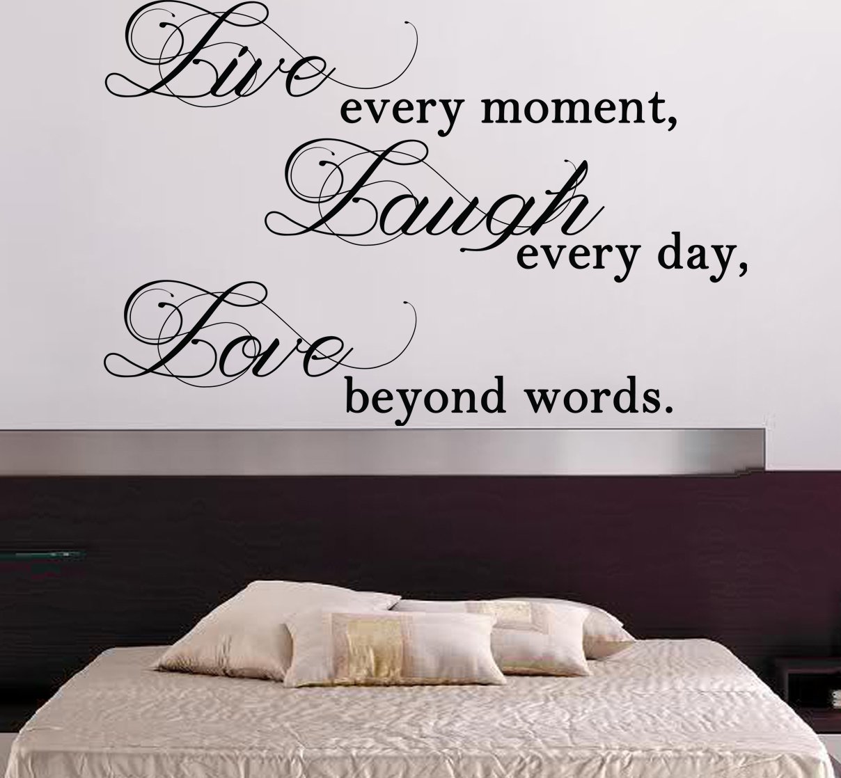 (160 x 104 cm), in vinile, da parete "Live Laugh Love", testo Art Decor OTC-Sticker murale rimovibile, in vinile, colori assortiti, in confezione regalo