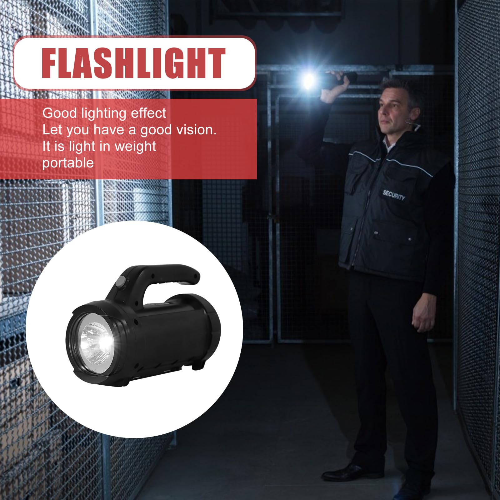 Healeved Lampe Torche Fonctionnelle Portable avec Outils en Acier Carbone et Abs, Haute Luminosité, Kit Complet pour Camping et Activités Extérieures en Famille