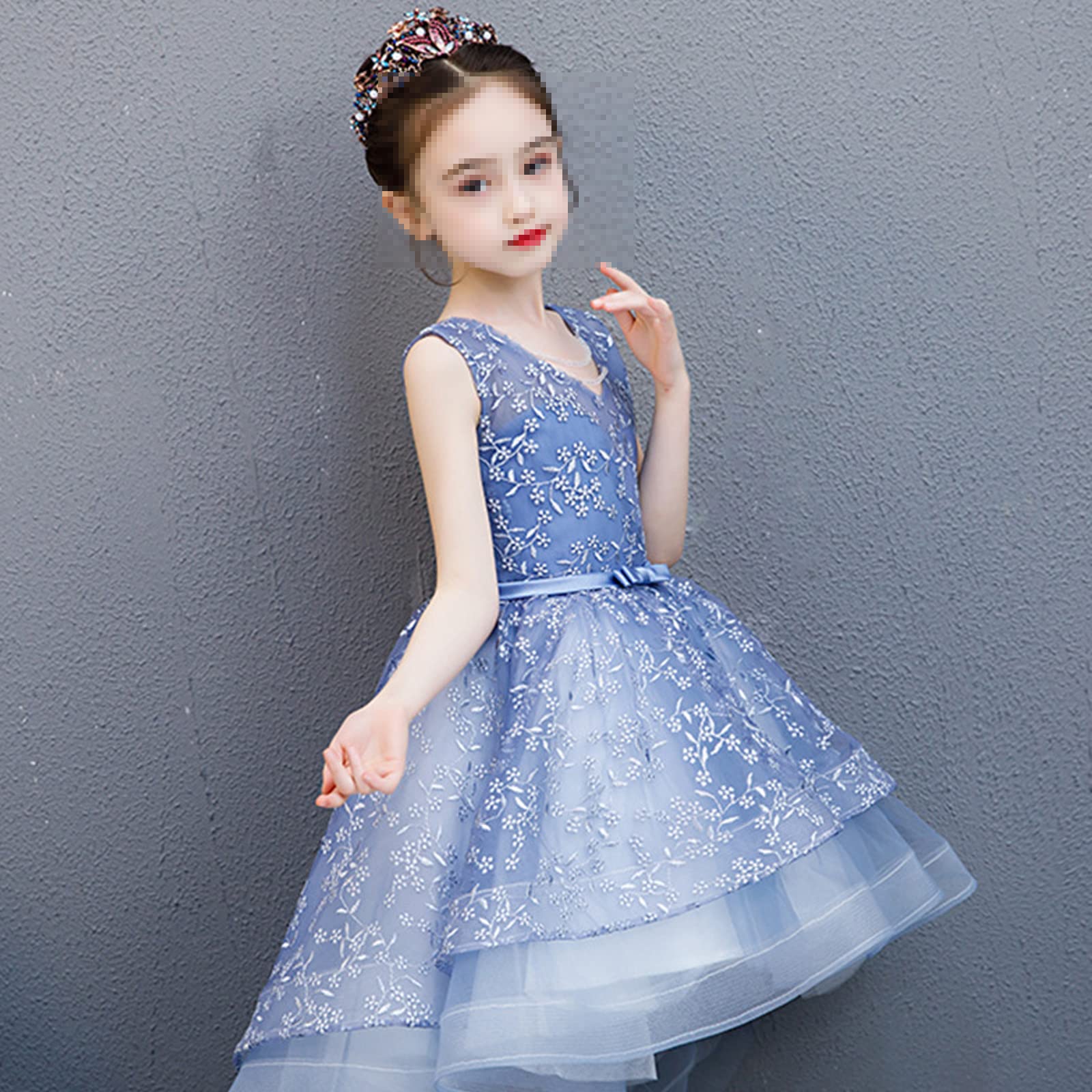 Mädchen Kleid Prinzessin Kostüm Party Outfit Ärmelloses Nachlaufend Tanzkleid Prinzessin Tulle Kleid Prinzessin Tutu Charmant Für Hochzeits Tolles Geschenk Für Ihre Familienfreunde,Rosa,6—7