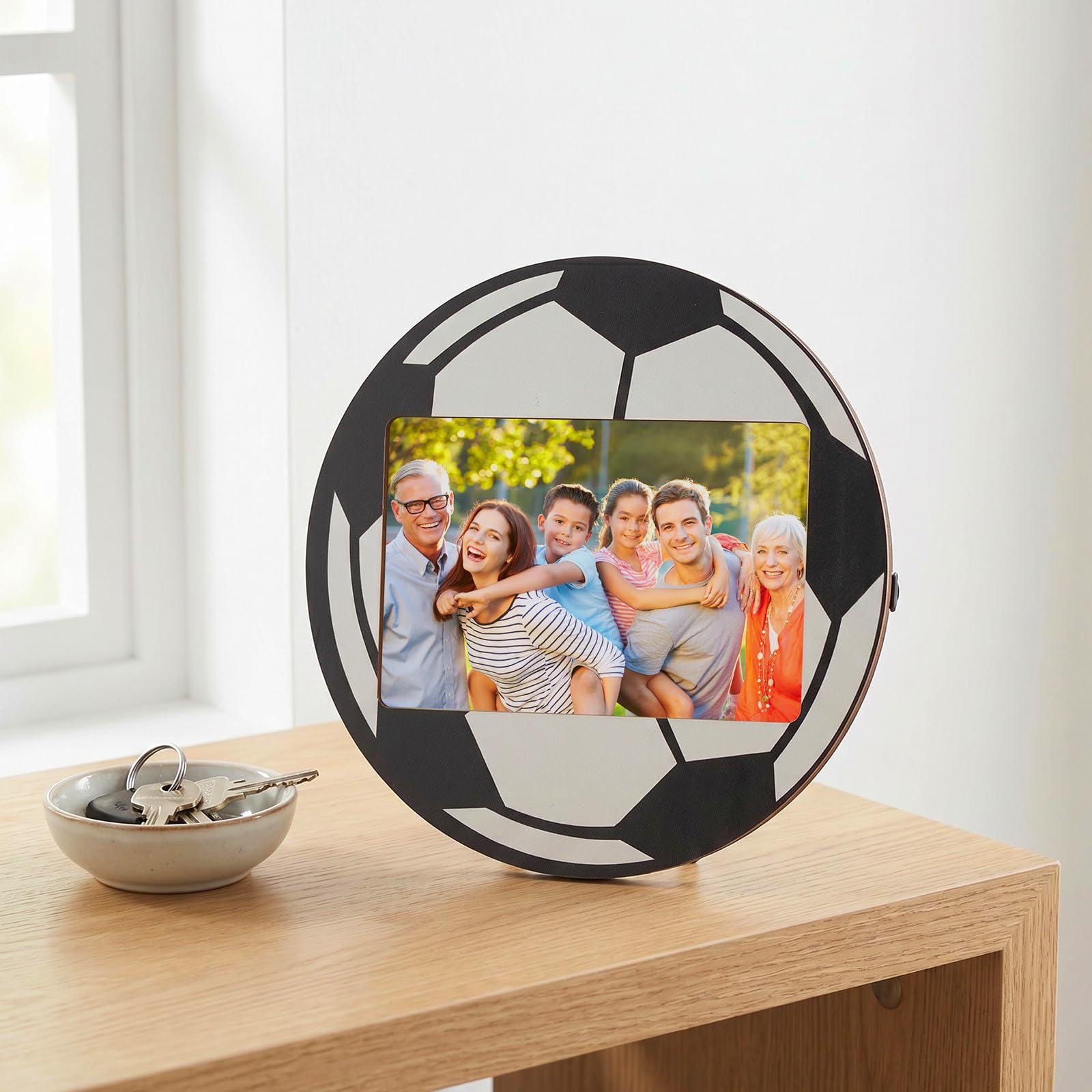 minkissy 6 Pezzi Cornice Resistente in Nero da Tavolo e Legno Foto Design per Rustico Sportivo Facile da Pulire, per Decorazioni Casa e Tavoli da Pranzo di Appassionati di Calcio
