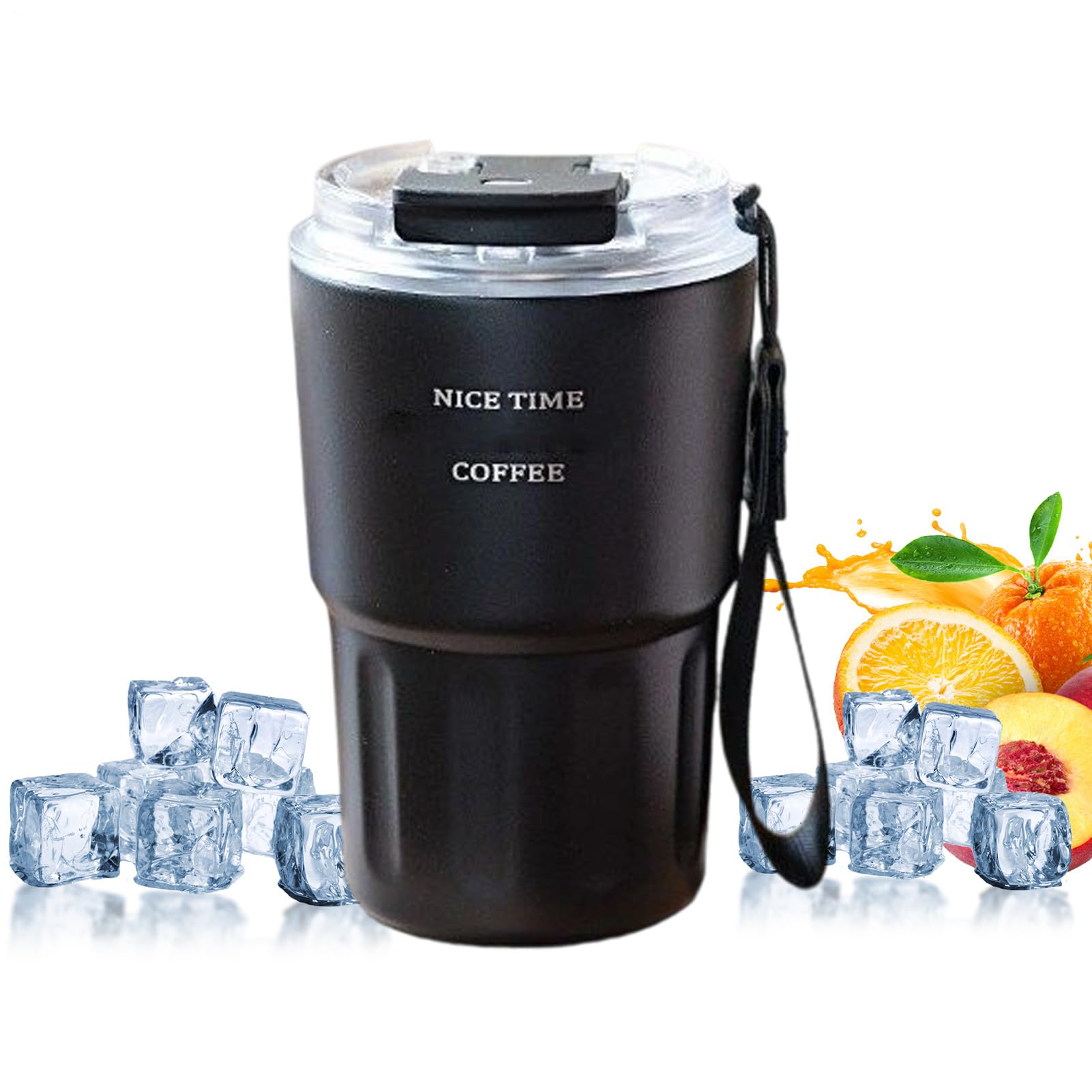 Kubki ze stali nierdzewnej – 360 ml kubek podró?ny ze s?omk?, kubek zatrzymuj?cy ciep?o i zimno do podró?y, codziennego u?ytku, aktywno?ci ?wie?ym powietrzu, si?owni?, do uprawiania sportu