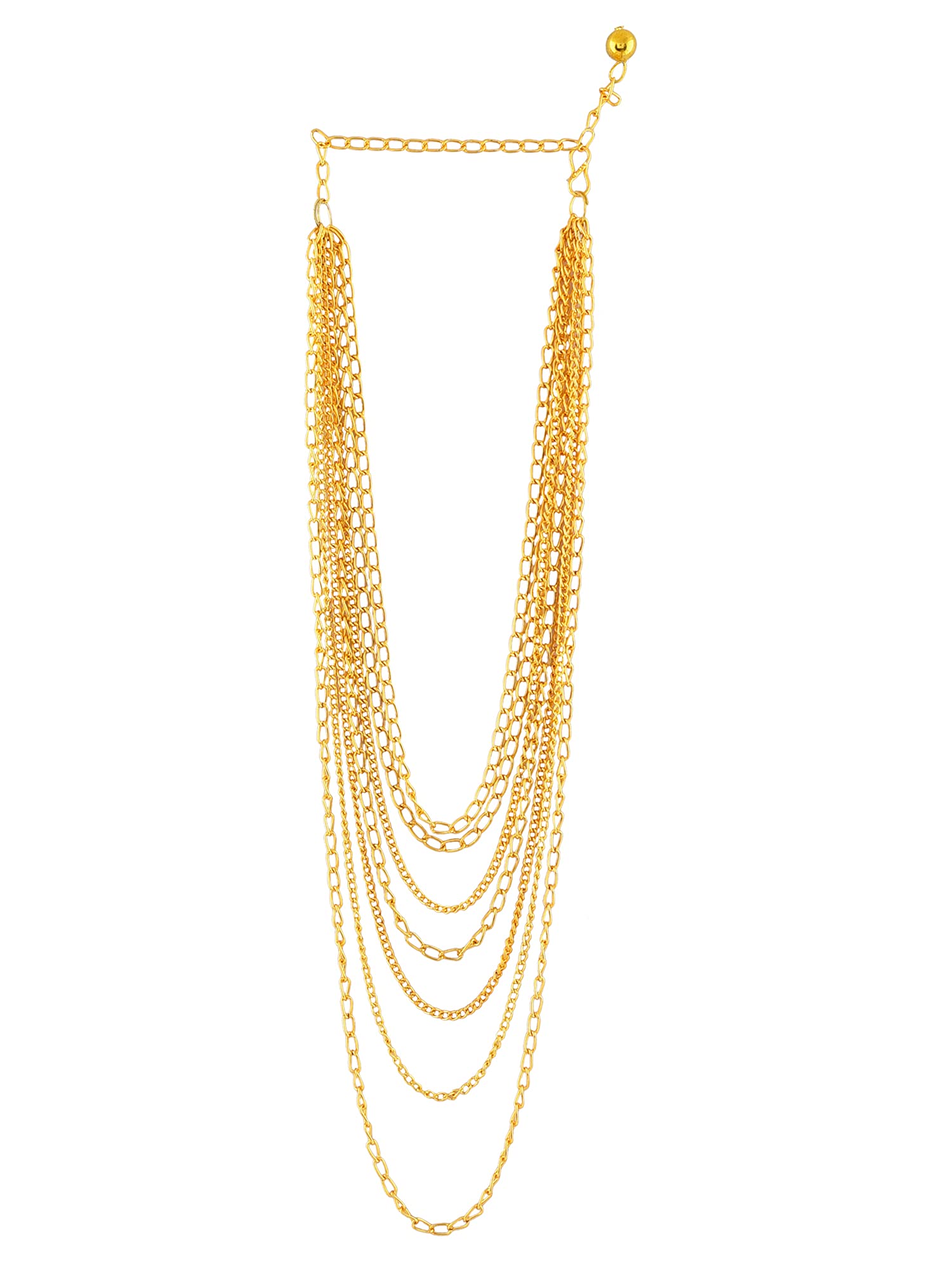 ZAVERI PEARLS Gold Tone Multi Layers Chain Contemporary Necklace For Women-ZPFK10431 (B09DYVTGSV) Amazon Price History, Amazon Price Tracker