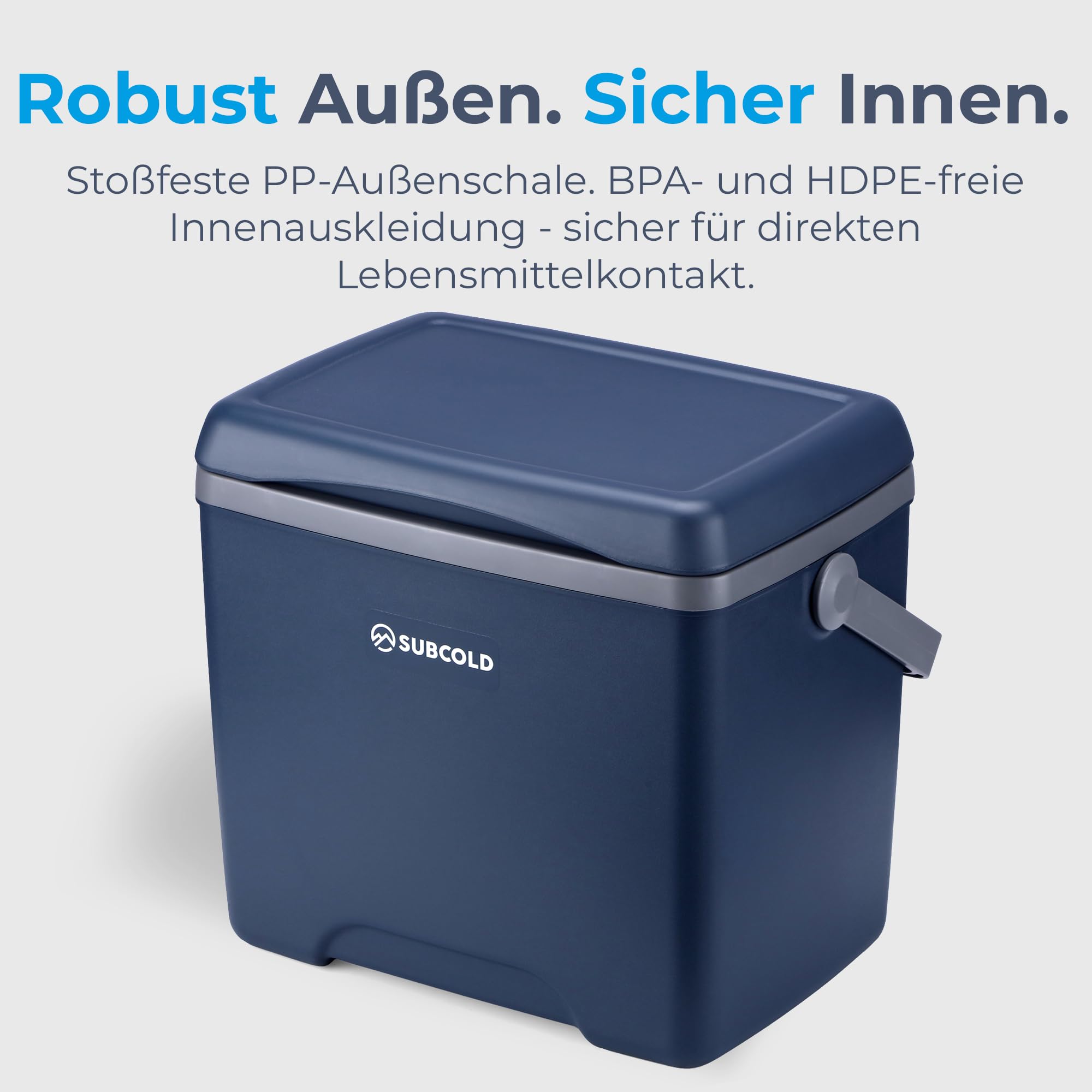 Subcold Kühlbox mit 2 Kühlakkus - Leichte isolierte Kühlbox | Isolierte Kühlbox für Reisen, Auto, Picknick & Strand | Tragbare Eisbox Kühlbox