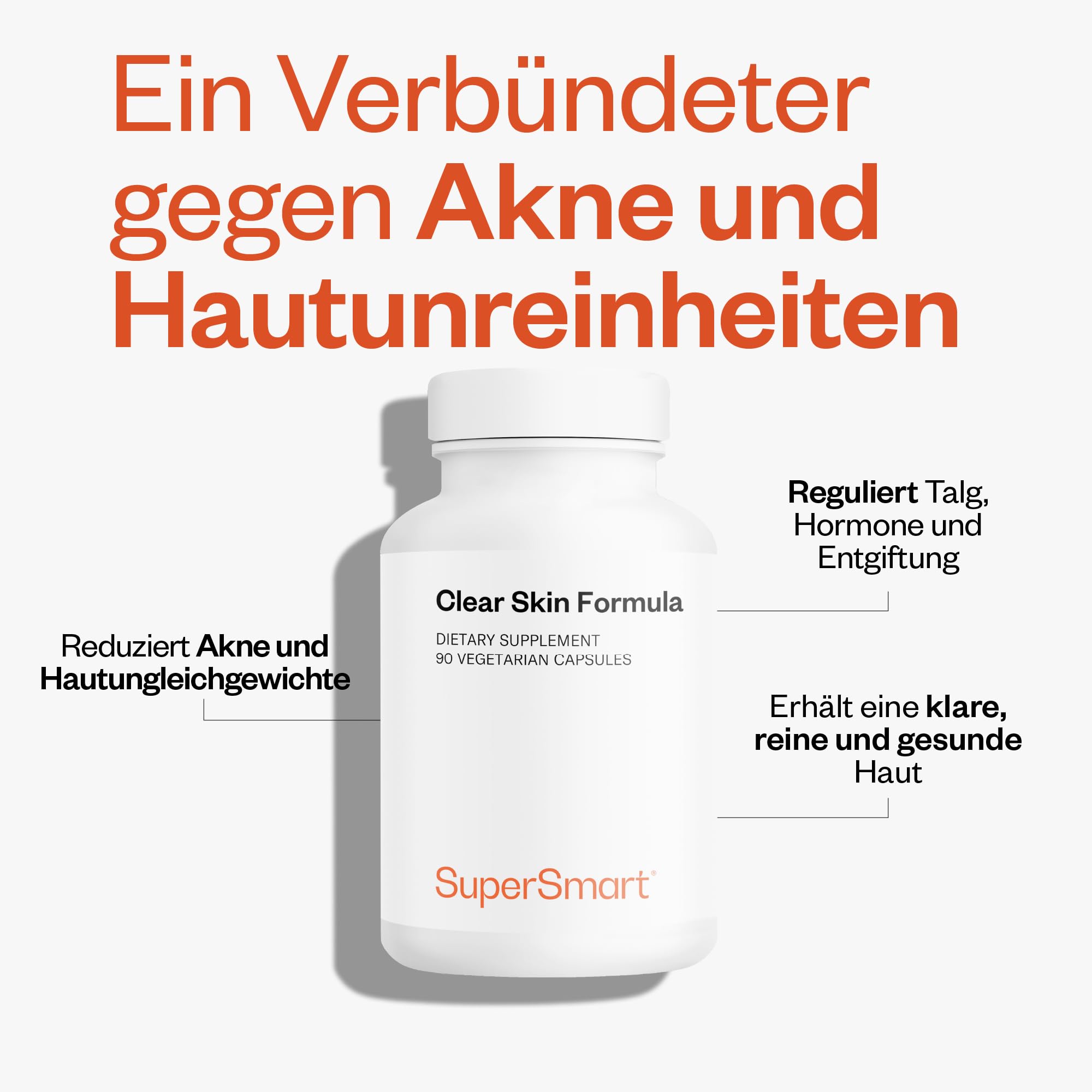 Clear Skin Formula - Reine & Gesunde Haut - 90 vegane Kapseln - SuperSmart