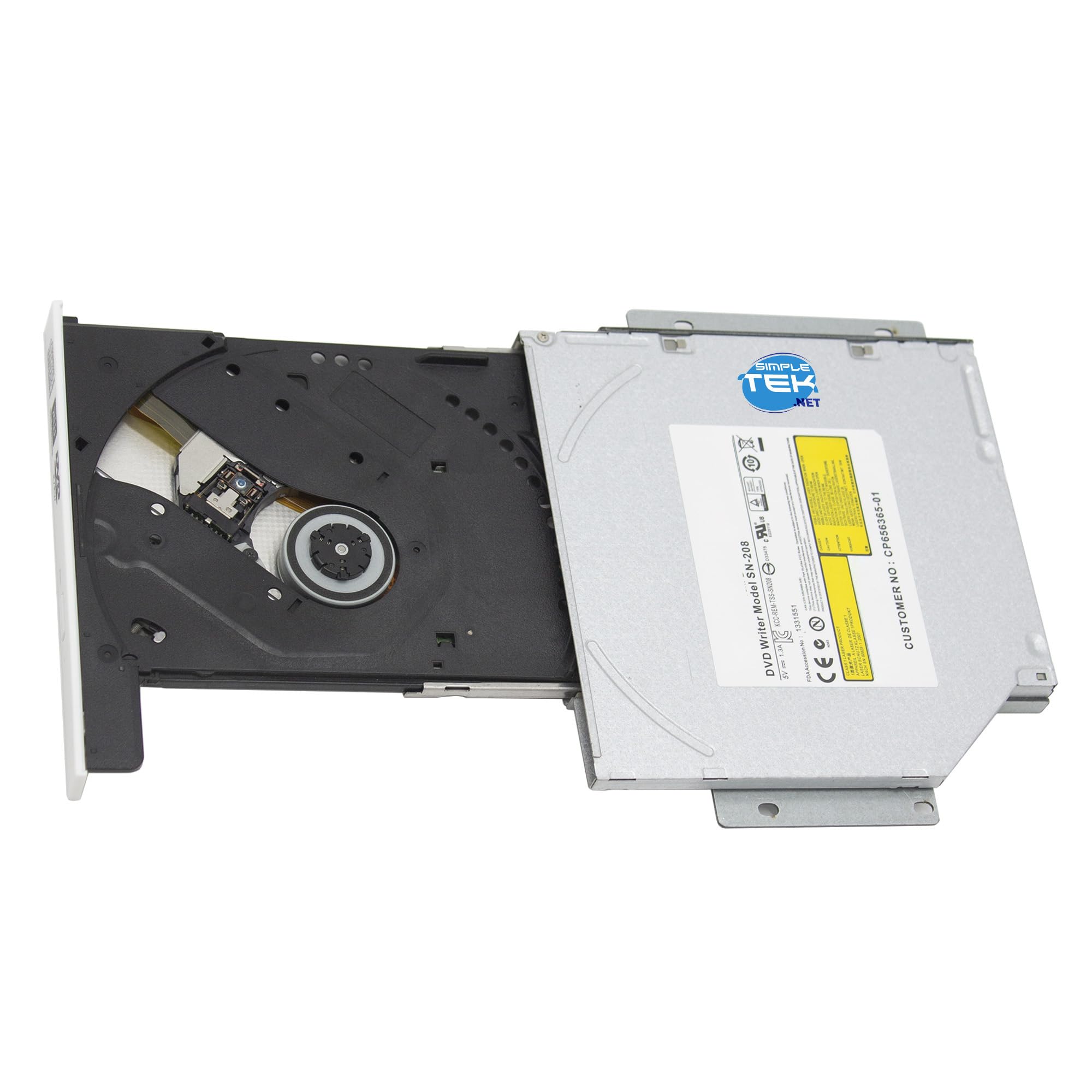 SIMPLETEK - Masterizzatore CD/DVD 12,7 mm con mascherina bianca SATA DVD-RW + Staffa generica di fissaggio 45K0494