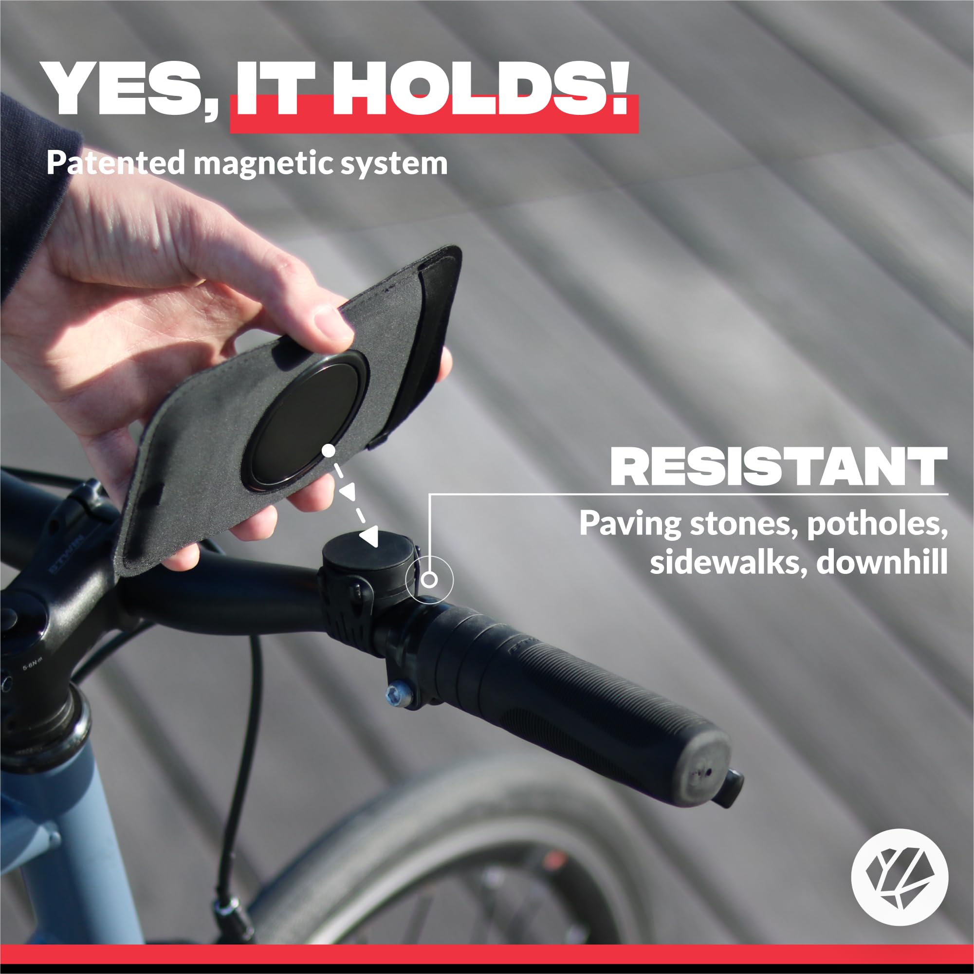 Shapeheart | Magnetyczny uchwyt na telefon | Z odłączaną szczelną kieszenią | Uchwyt na telefon motocyklowy, rower, hulajnogę, rower górski | Uniwersa