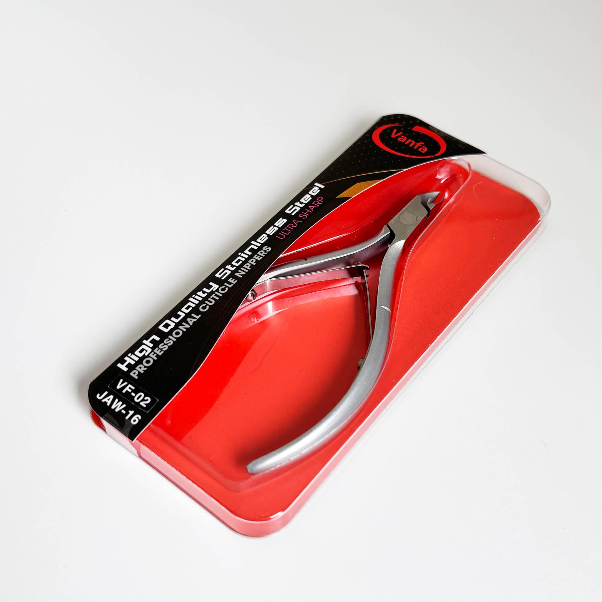 Vanfa Cuticle Nippers, Cuticle Trimmer, Professional Cuticle Cutter - Extremely Sharp - Stainless Steel - Sqaure Head - Double Spring - VF02 Jaw #16 (Pack of 1)