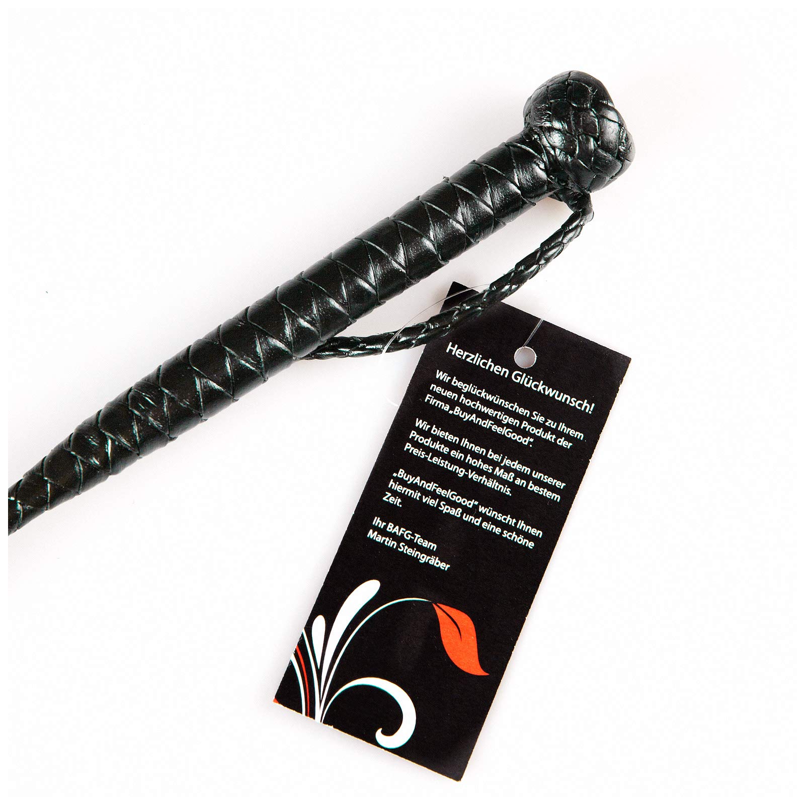 Calidad EXTRA - FUSTA HECHA A MANO de "BuyAndFeelGood" - 100% PIEL DE BÚFALO - Látigo para hombre y mujer