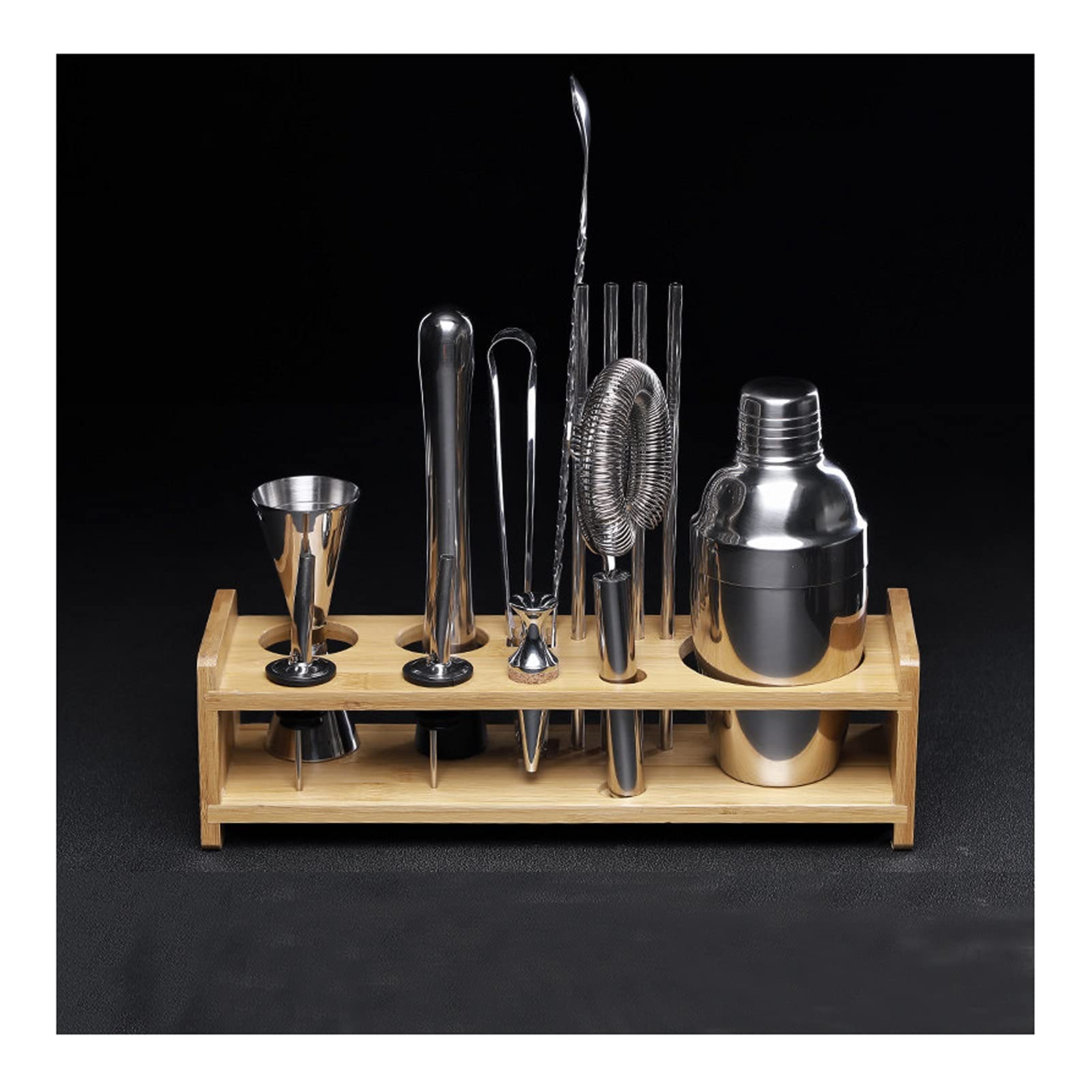 Juego de Coctelera Juego de mezclador de bebidas Kit de barman con soporte,conjunto de barras de cóctel para beber mezcla mejor kit de barman para principiantes Agitador de Cócteles ( Color : A )