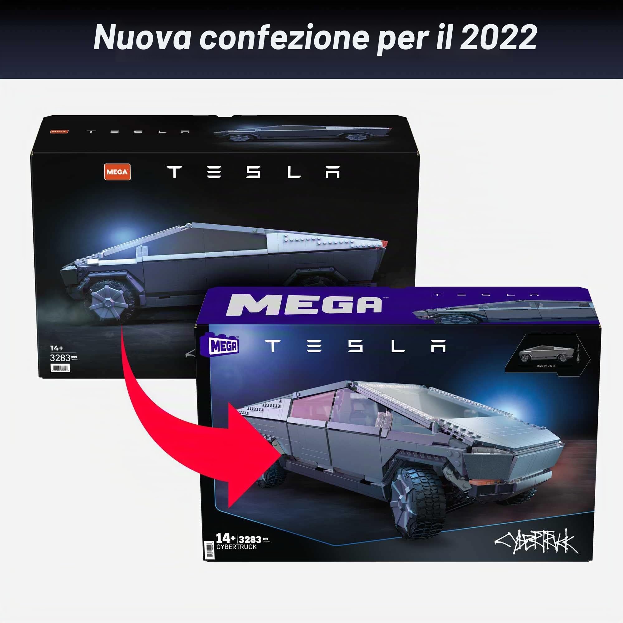 MEGA - Tesla Cybertruck, macchina da costruire, modello da collezione con dettagli autentici, Giocattolo per Ragazzi e Adulti 14+ Anni, GWW84