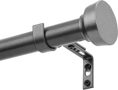 Miniatura 7 de Barra de cortina negra para ventanas de 30 a 48 pulgadas, barra de cortina ajustable decorativa de 1 pulgada de diámetro con soportes para divisor