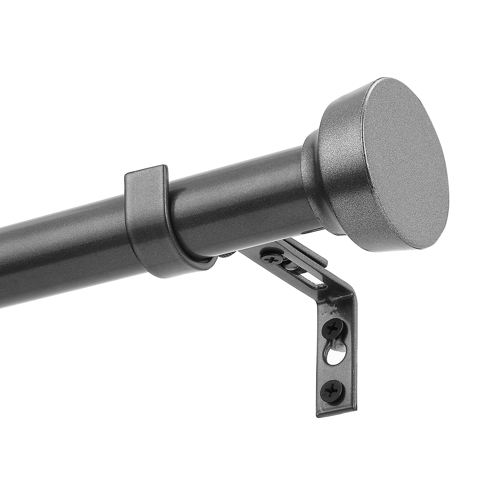 YAJUXIU Rustic Curtain Rod, Industrial Curtain Rods for Windows 30 to 72 Inches, Blackout Wrap Around Curtain Rod, for Indoor and Outdoor, Simple