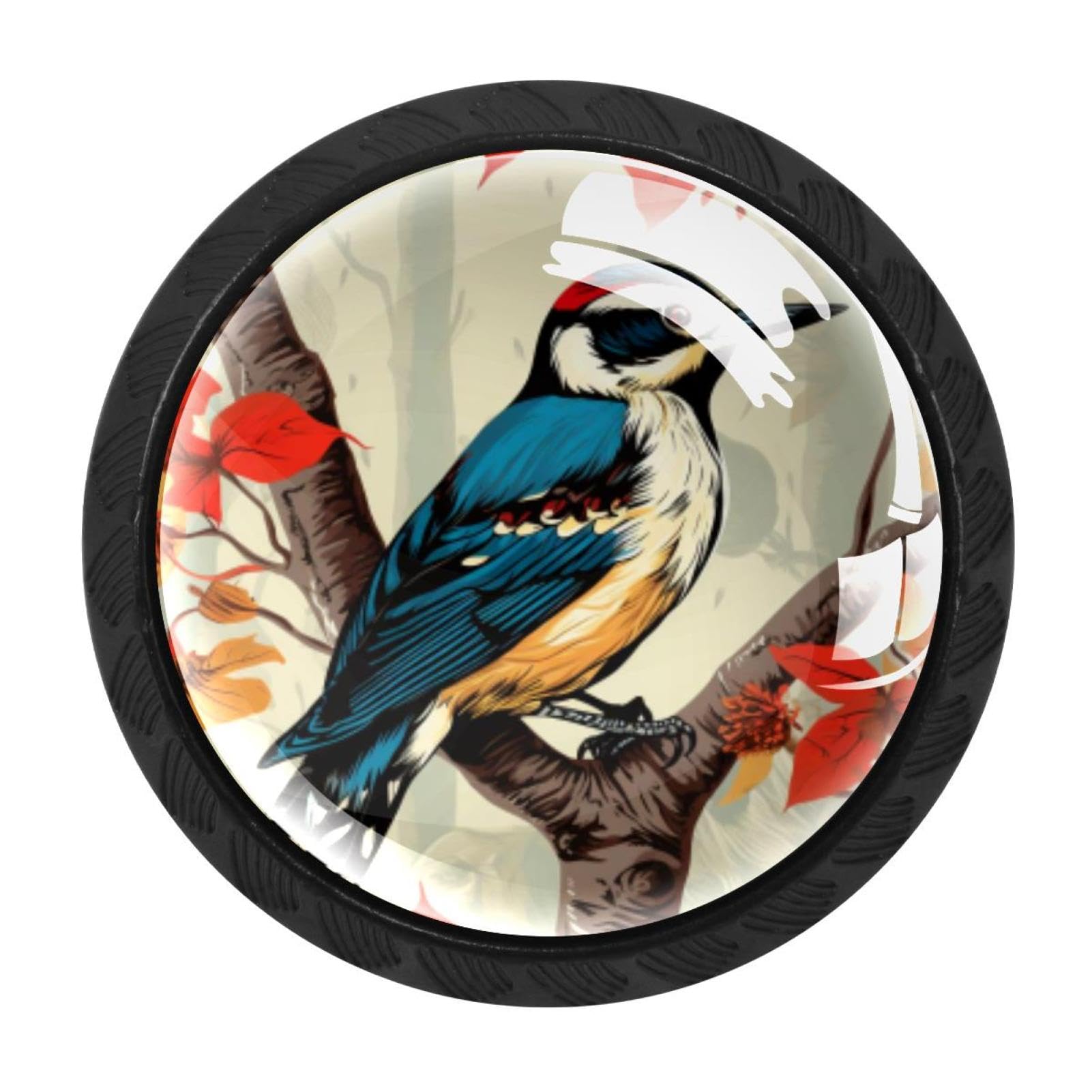 CHENZZZZ Woodpecker Drawer Knobs Pull Handle Crystal Glass Circle Shape Cabinet Drawer Pulls Cupboard Knobs with Screws for Kitchen Cupboard Dresser Wardrobe etc