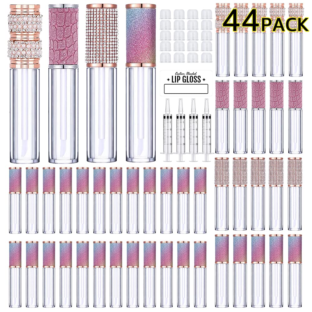 AMORIX 24 Pack Rainbow Lip Gloss Tubes 20 Pack 4-Style Lip Gloss Tubes