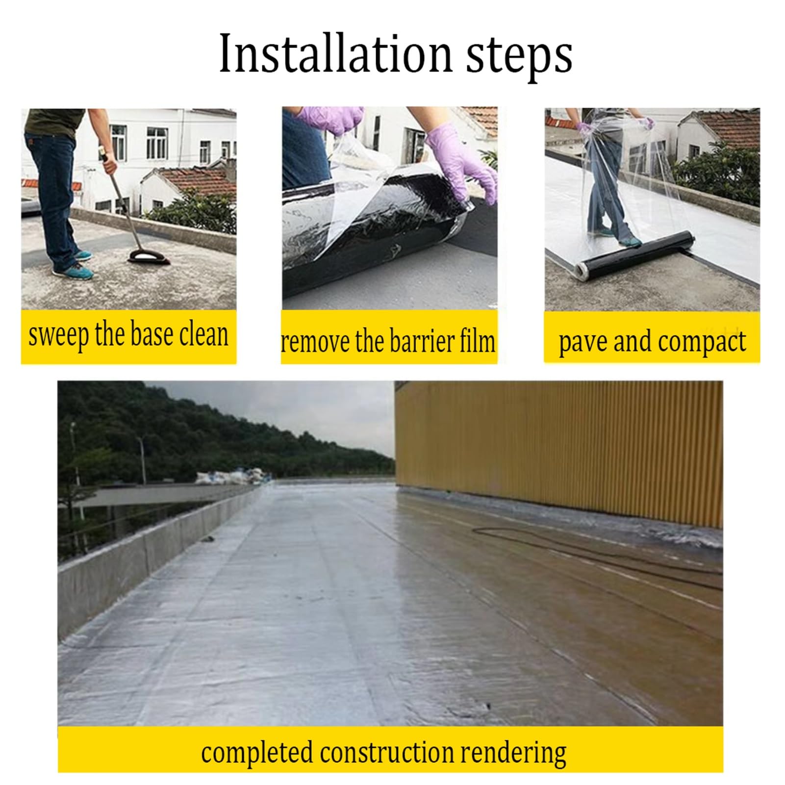 Rollo de Cinta de Aluminio para tapajuntas, Cinta Impermeable para Parches, Asfalto Autoadhesivo Recubierto de Caucho SBS, sellador de Fugas en Juntas de Cubierta para reparación d