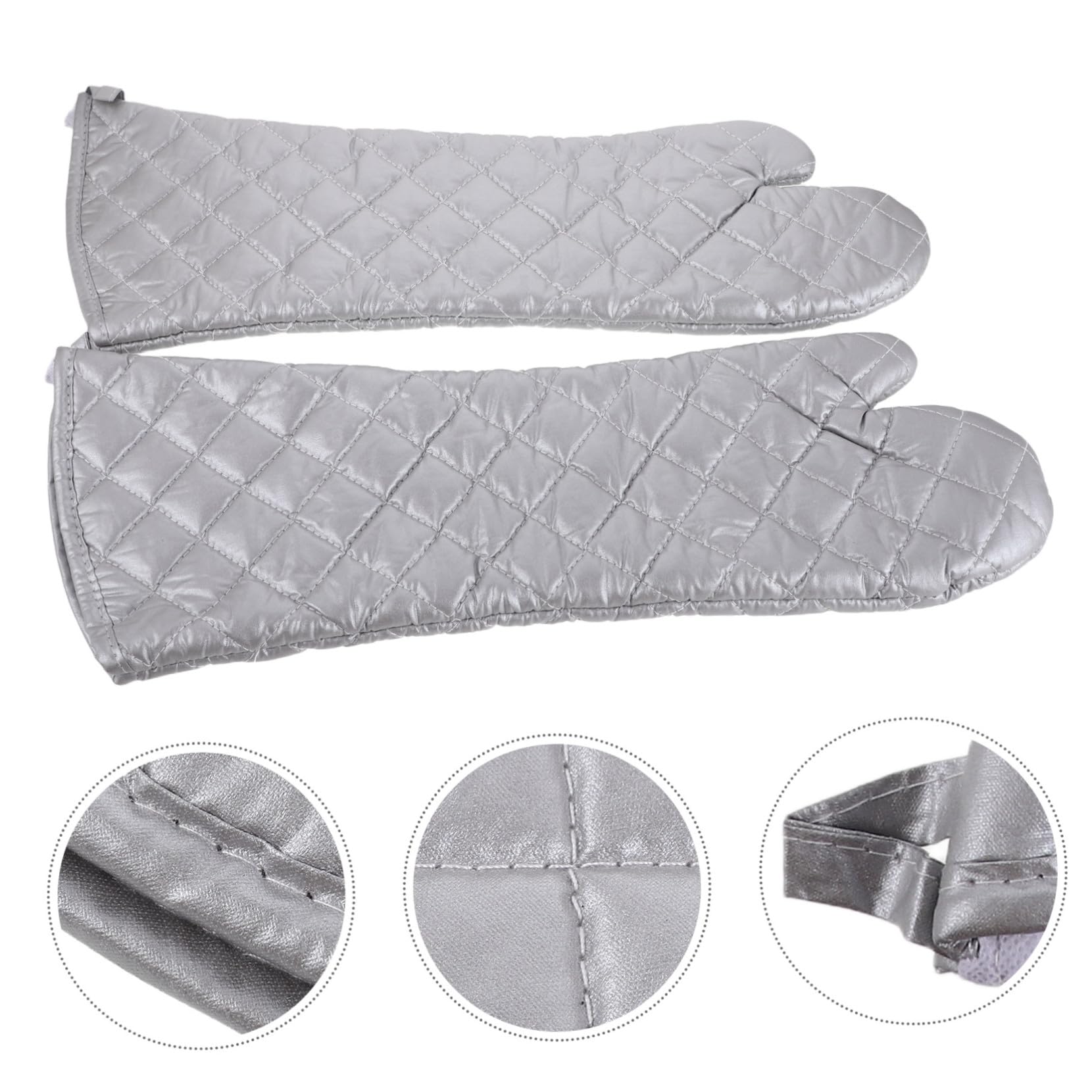 Alipis Guanti da Forno Resistenti al Calore con Rivestimento Argento Antiscivolo e Termici Guanti da Cucina e Microonde per Protezione Mani in Cottura e Forno