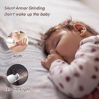 Vista 2 de Cortador de uñas eléctrico para bebés, lima de uñas para bebé, 6 en 1 con luces, kit de aseo para bebés y recién nacidos/niños pequeños, lima