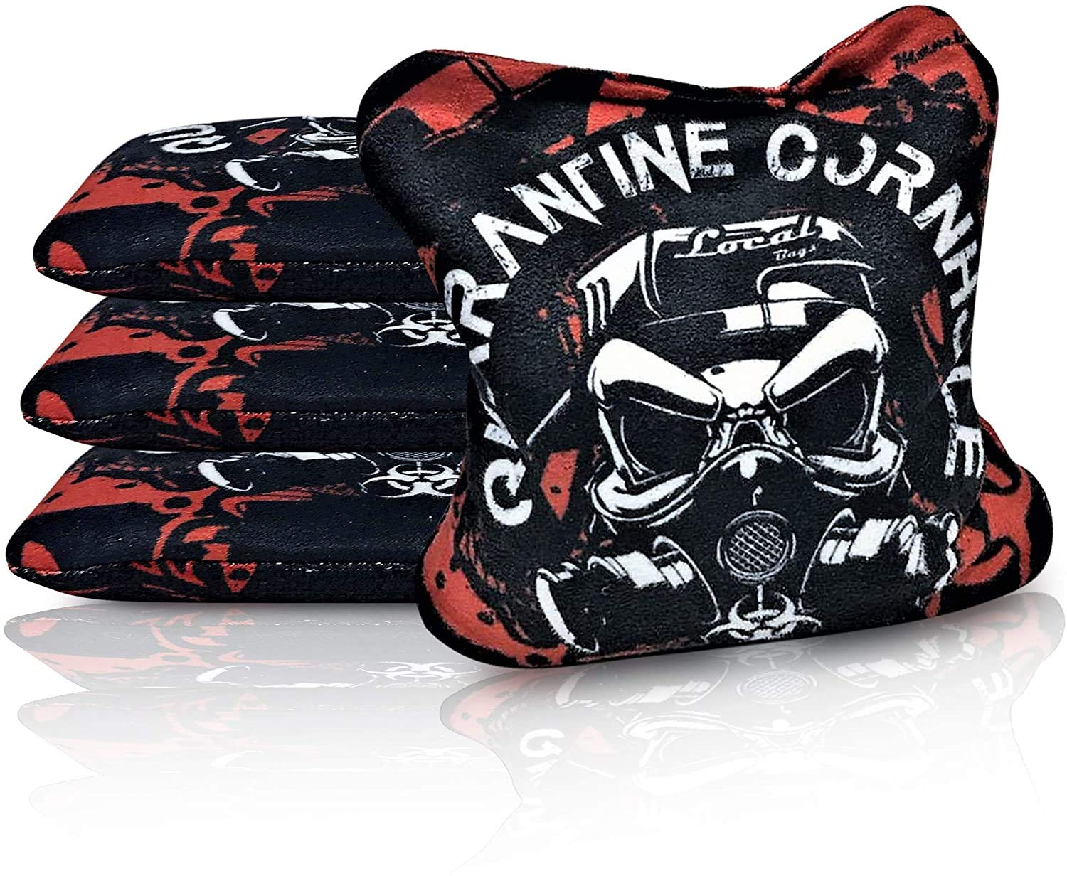 Local Bag Cornhole - Mamba Series - Set of 4 Bags- ACL Approved Resin Filled - Double Sided - Sticky Side/Slick Side Made ...