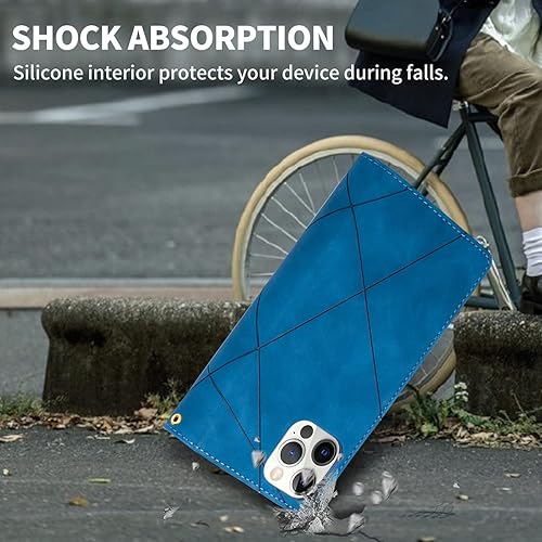 Miniatura 173 de UEEBAI Funda para Samsung Galaxy S21 FE 5G, 9 ranuras para tarjetas, cartera de cuero retro a prueba de golpes, con correa de mano, ranuras