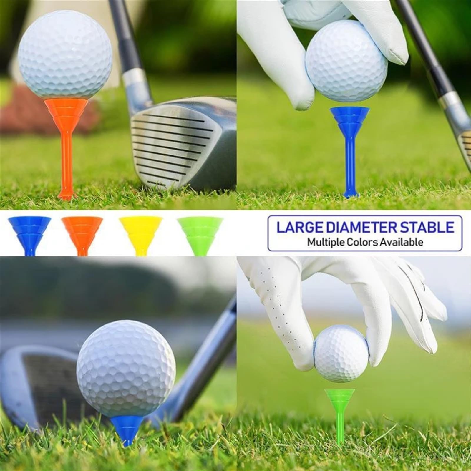 Golf Tee 50 stücke Zufällige Farben Golf Tees Kunststoff Große Tasse Tee Golf Sport Zubehör 3,25 Zoll FüR Einen Idealen Abschlag