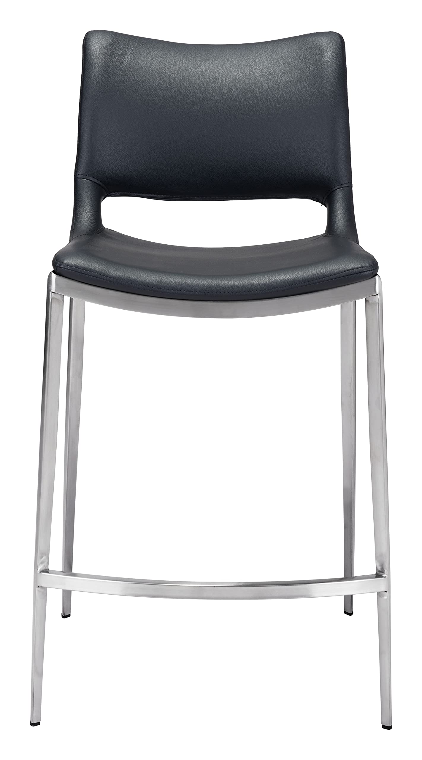 Amazon.com: Zuo Ace Counter Stool (Set of 2) Black & Silver, Black