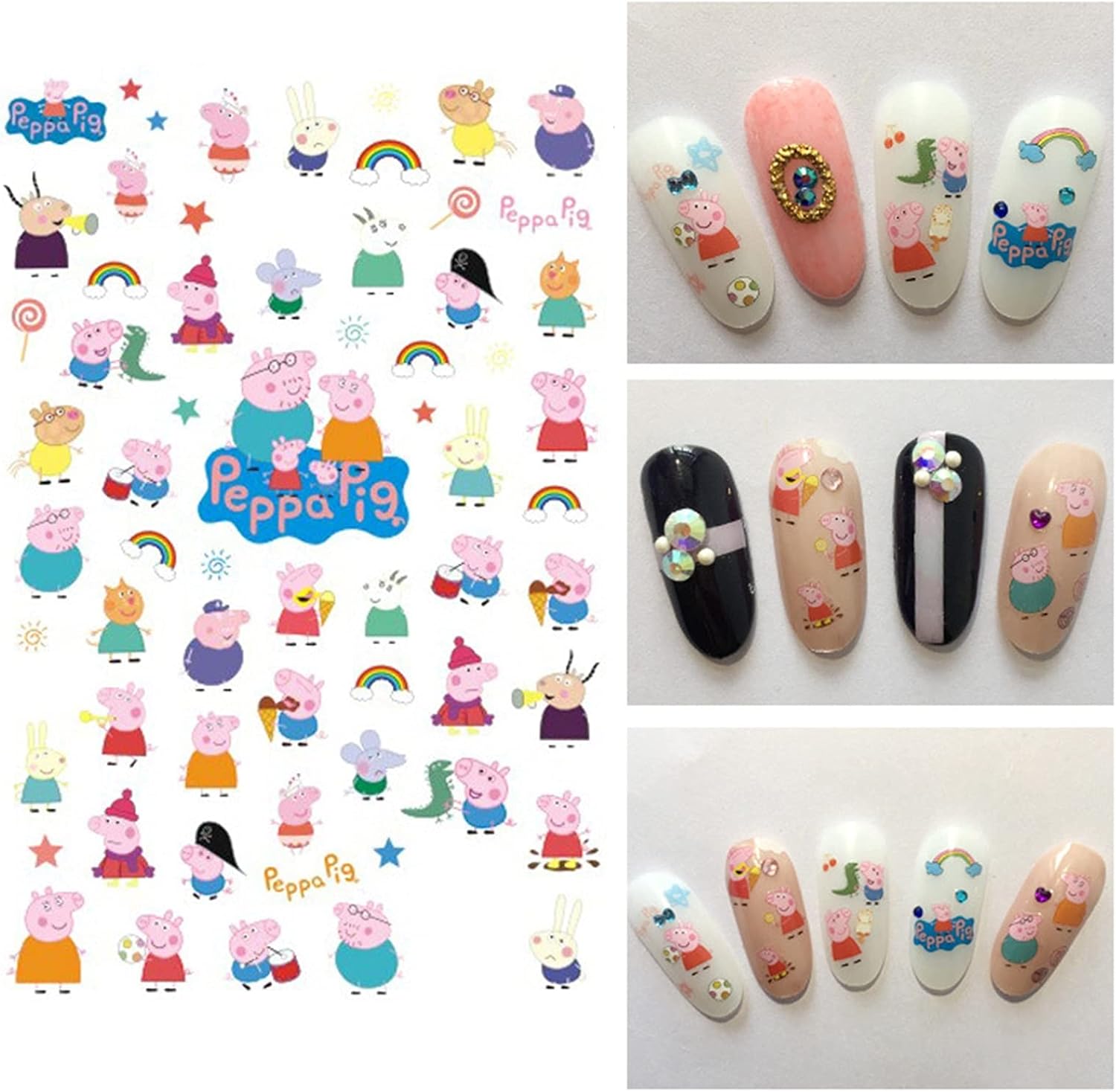 WZRY Nail Sticker, Manicure Art Back Glue Decals Fashion Nail Stickers (Color : 8 Sheet) : Beauty & Personal Care