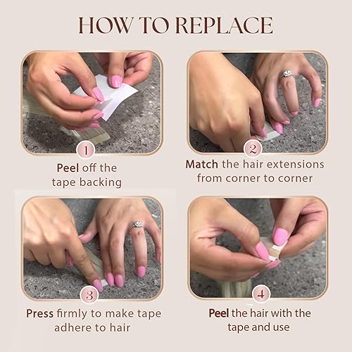 Miniatura 7 de WIGI - 180 piezas de cinta de doble cara de alta calidad para extensiones de cabello, extensiones de cabello, cinta de repuesto para extensiones de