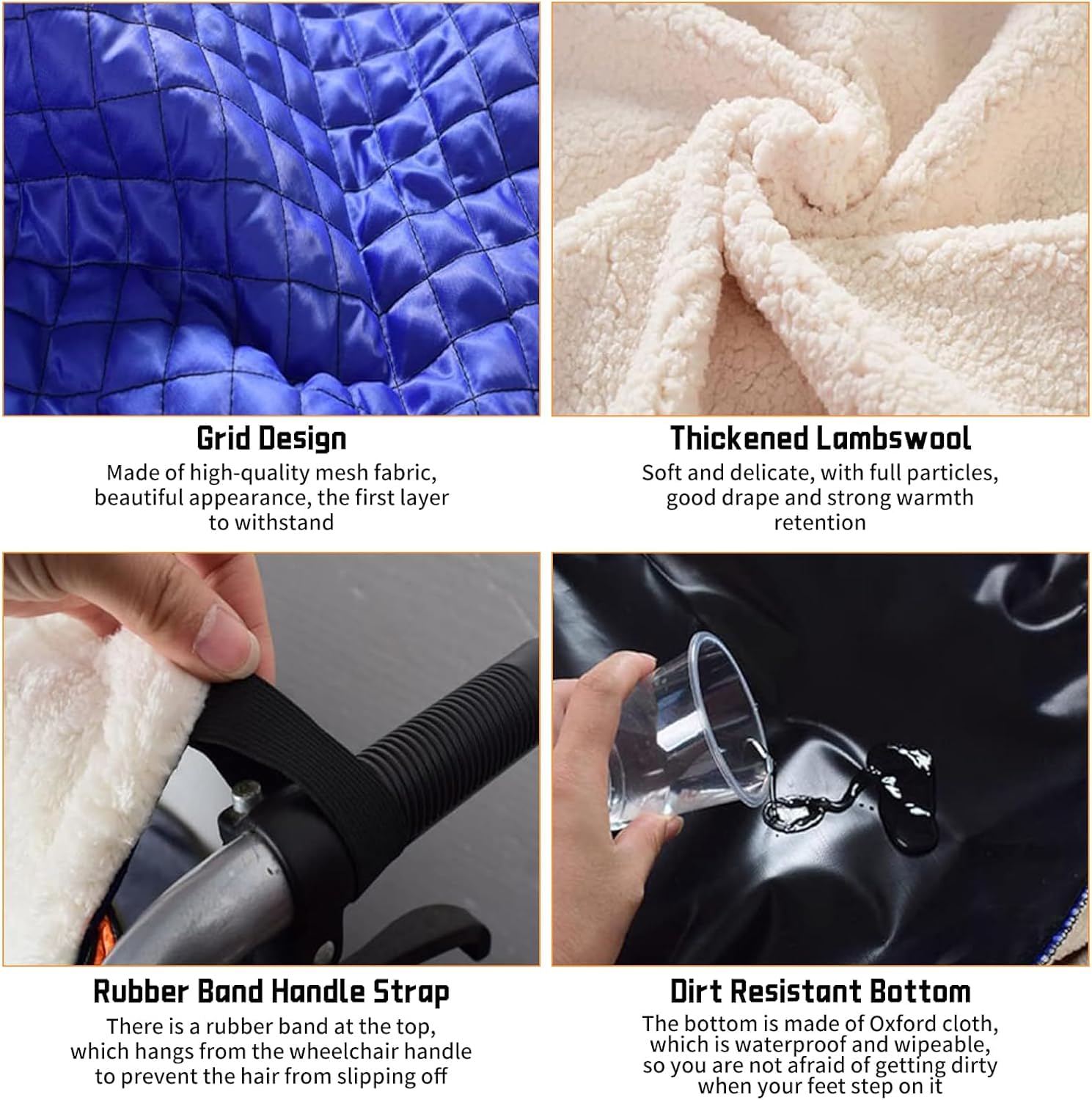 Funda para Silla de Ruedas, Manta para Silla de Ruedas, Forro Polar, cálida y acogedora, para piernas, Ajuste Universal para sillas de Ruedas eléctricas y manuales para Adultos