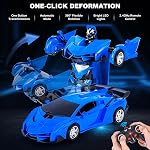 Subao Télécommande Voitures pour Enfants Transformer Jouets 2.4GHz RC Robot Toy Cars avec une déformation à un bouton 360° Rotation et drifting enfants jouets voiture pour 4-12 ans garçons filles anniversaire cadeau de Noël (bleu)