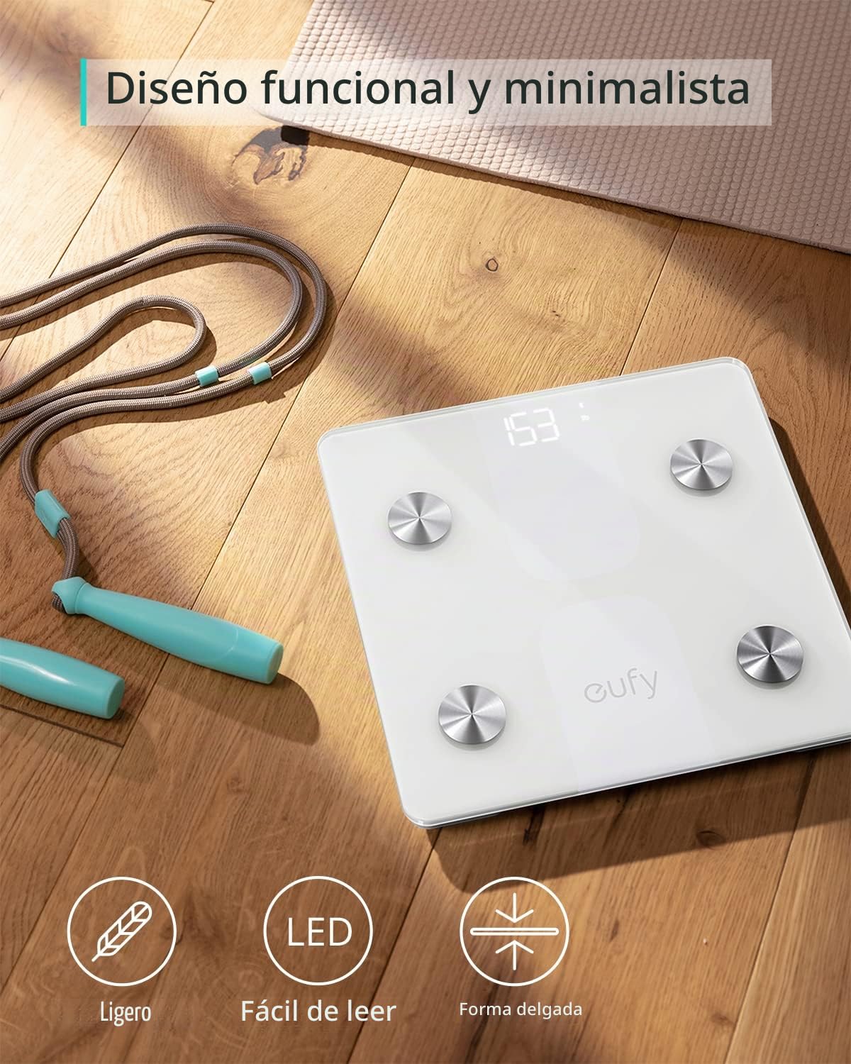 eufy Smart Scale C1 - Báscula de análisis corporal Rango de pesaje (máx.) = 150 kg Blanco
