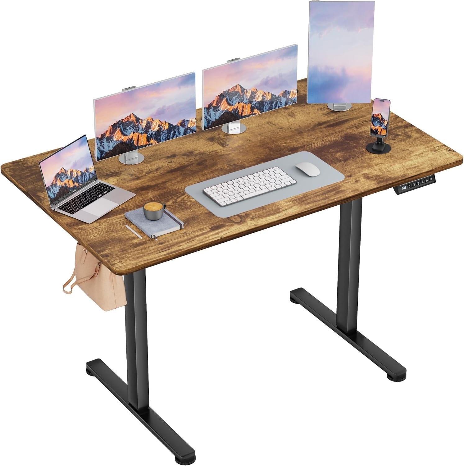 Furmax Electric Standing Desk 45 x 24 Inches Sit Stand up Desk Sit Stand Height Adjustable Home Office