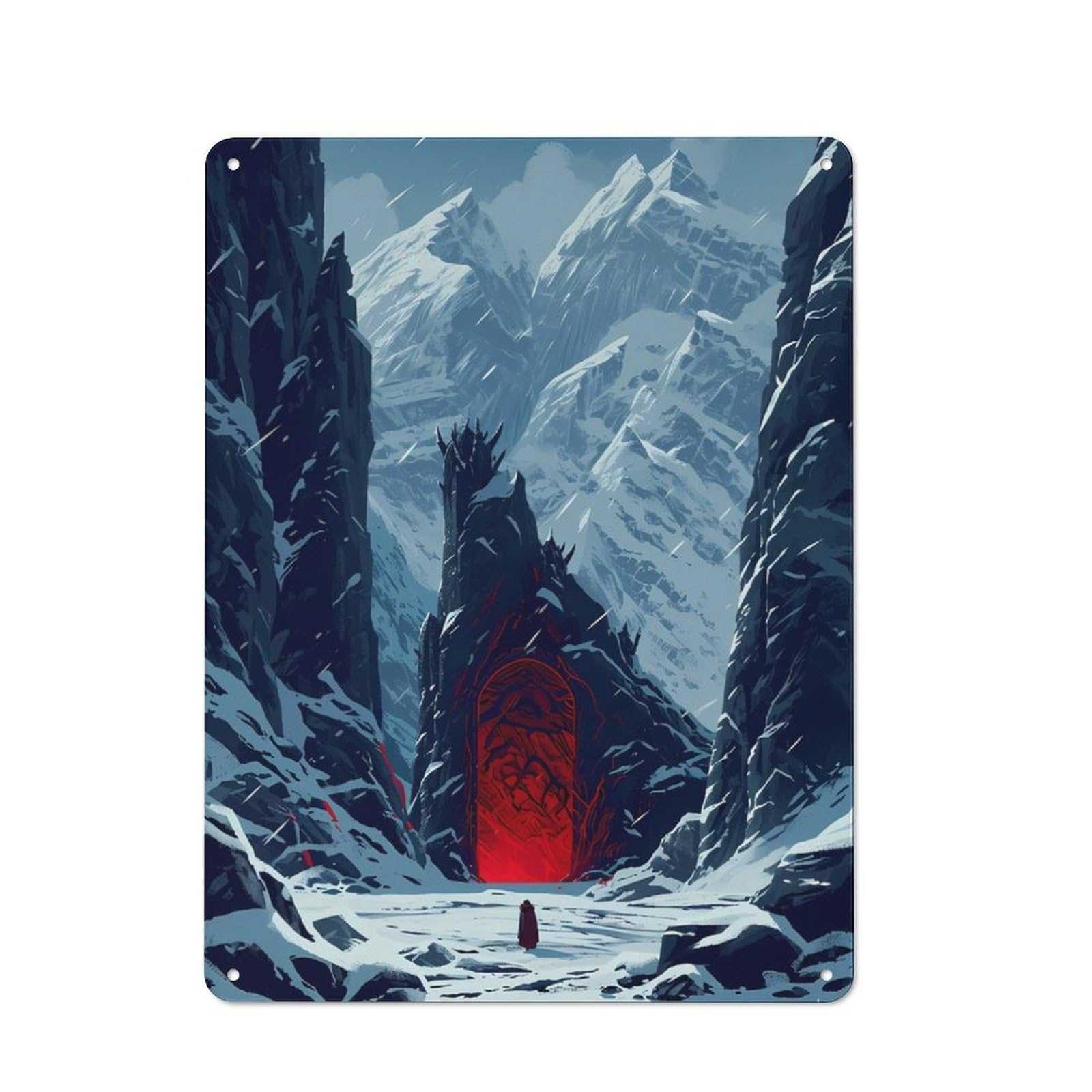 Junmoney Hell Gate In Snowy Land Vintage Vintage Metal Sign 40X30cm Featuring Room Wall Plaque For Flat, Dorm Room, Lounge Or Cafe