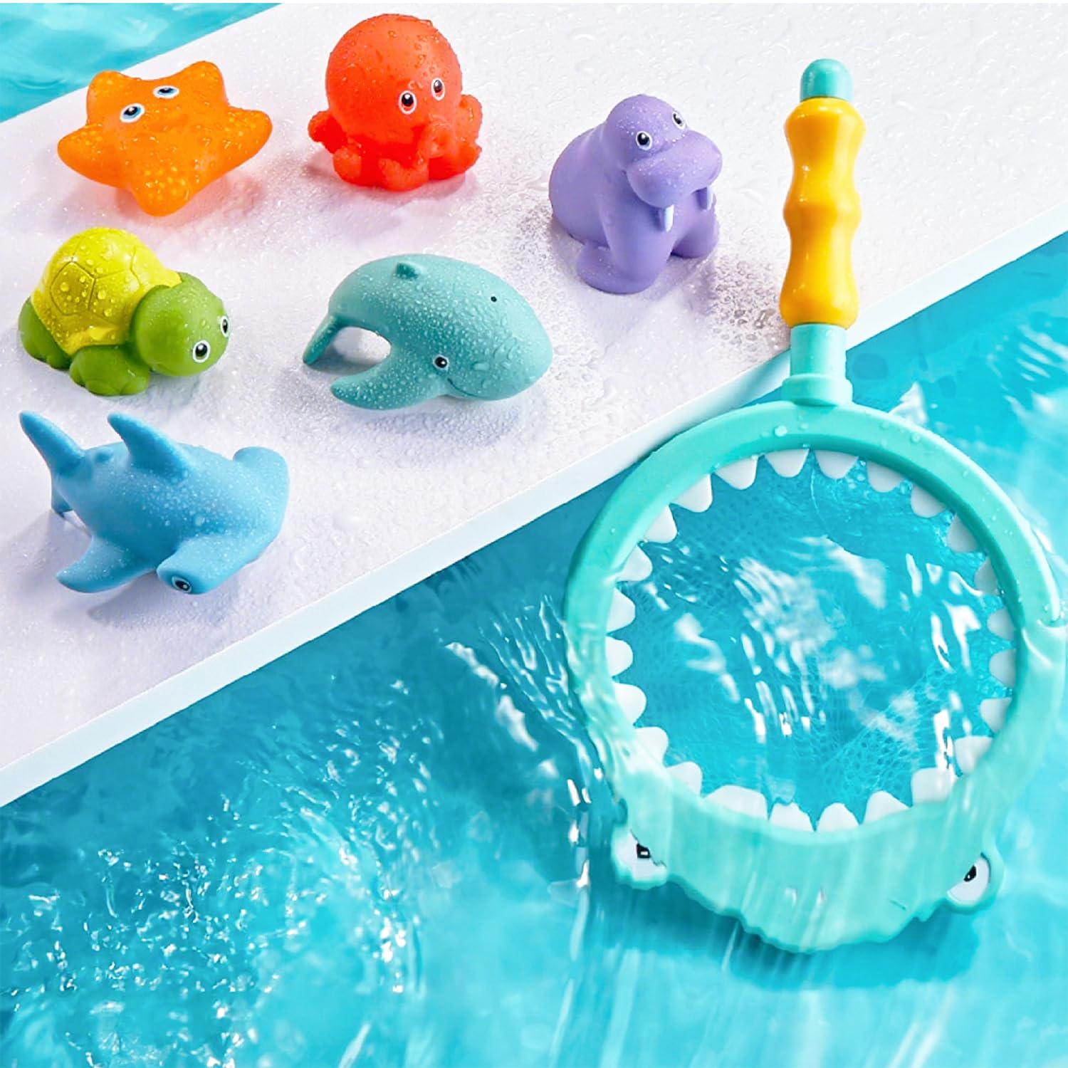 7 Piece Set-Juguetes infantiles para la bañera,paddling pool toys,Bathtub Jets Bath Toys Baby Floating Jet Bath Toys Baby Kids Toddler Shower and Pools - Image 4