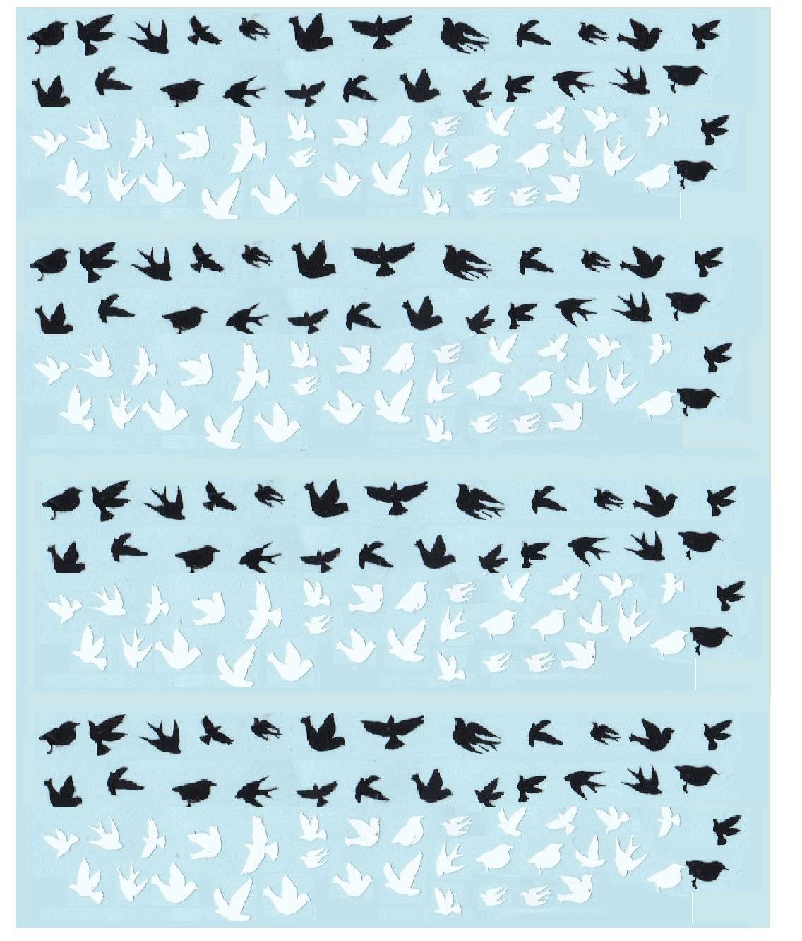 Kaz Creations Dove Nail Stickers Black And White Dove Bird Collection (Dove Nail Stickers Black And White)
