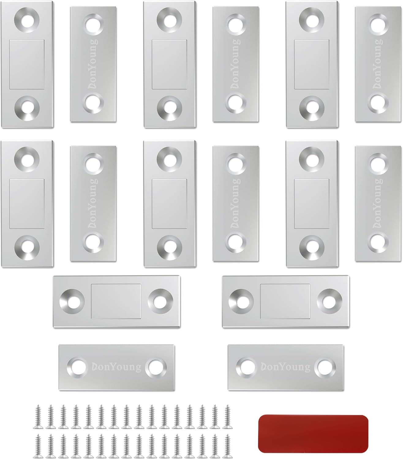 DonYoung Magnetic Door Catch, 8 Pack Ultra Thin Cabinet Magnetic Catch with Strong Adhesive Sticker Slim Drawer Magnets Locks Furniture Safety Latches for Kitchen Cupboard Closet Sliding Door Closure