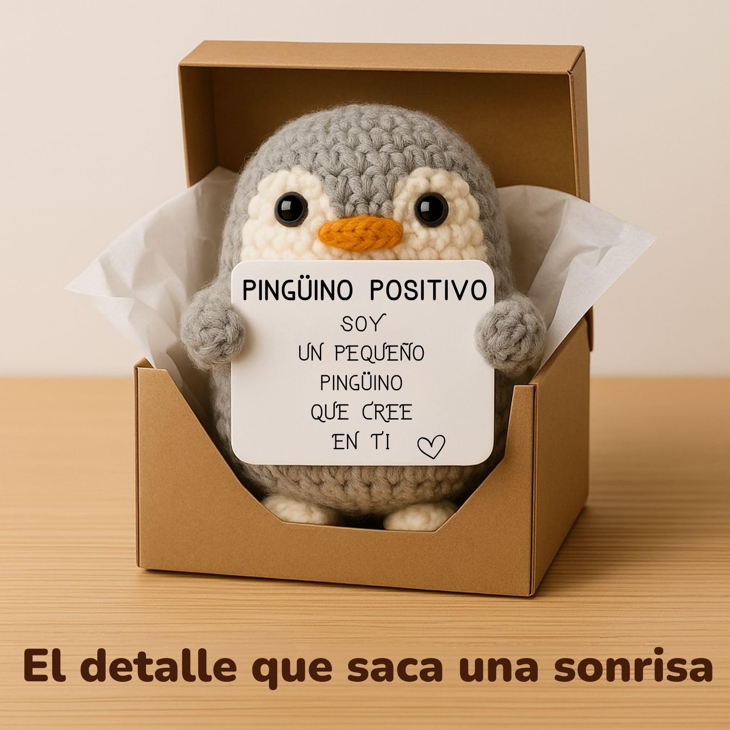 Pingüino Positivo© | Regalo Original y Divertido | Idea Graciosa | Fiesta Infantil y Adolescente | Cumpleaños Niño Niña | Peluche Divertido | Muñeca con Humor | Juguete Gracioso | Peluche Motivacional