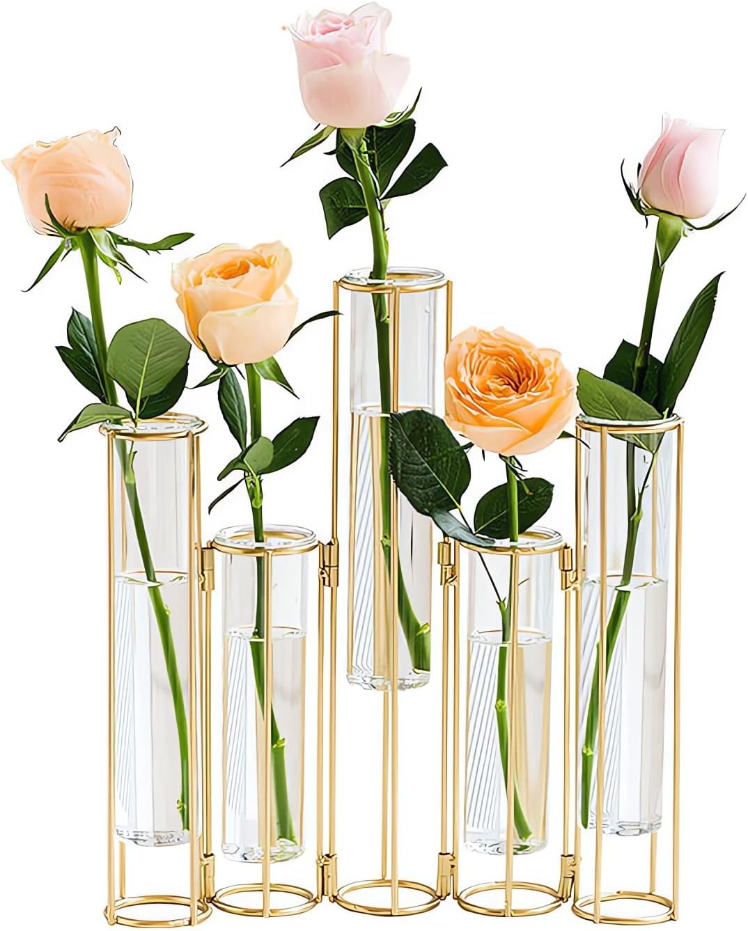 Amazon.com: Dinyeo Hinged Flower Vase Small Tiny Glass Foldable Test ...