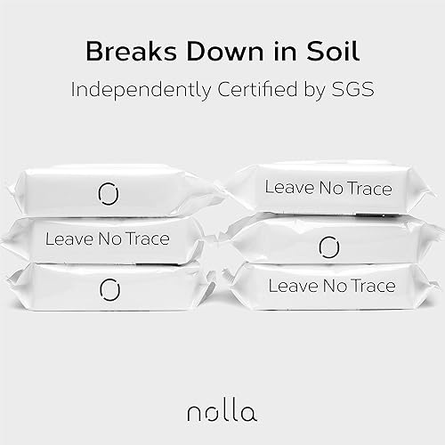 Miniatura 4 de Nolla Toallitas desechables  100% a base de plantas y biodegradables  Suave, sin perfume + calmante aloe y vitamina E  para adultos y niños 180