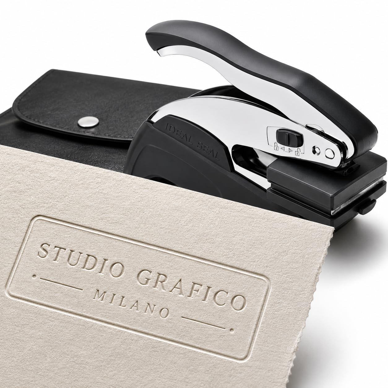Pressa a secco rettangolare 51 × 25 mm Per Timbro personalizzabile per carta, inviti, partecipazioni, biglietti, Ex libris